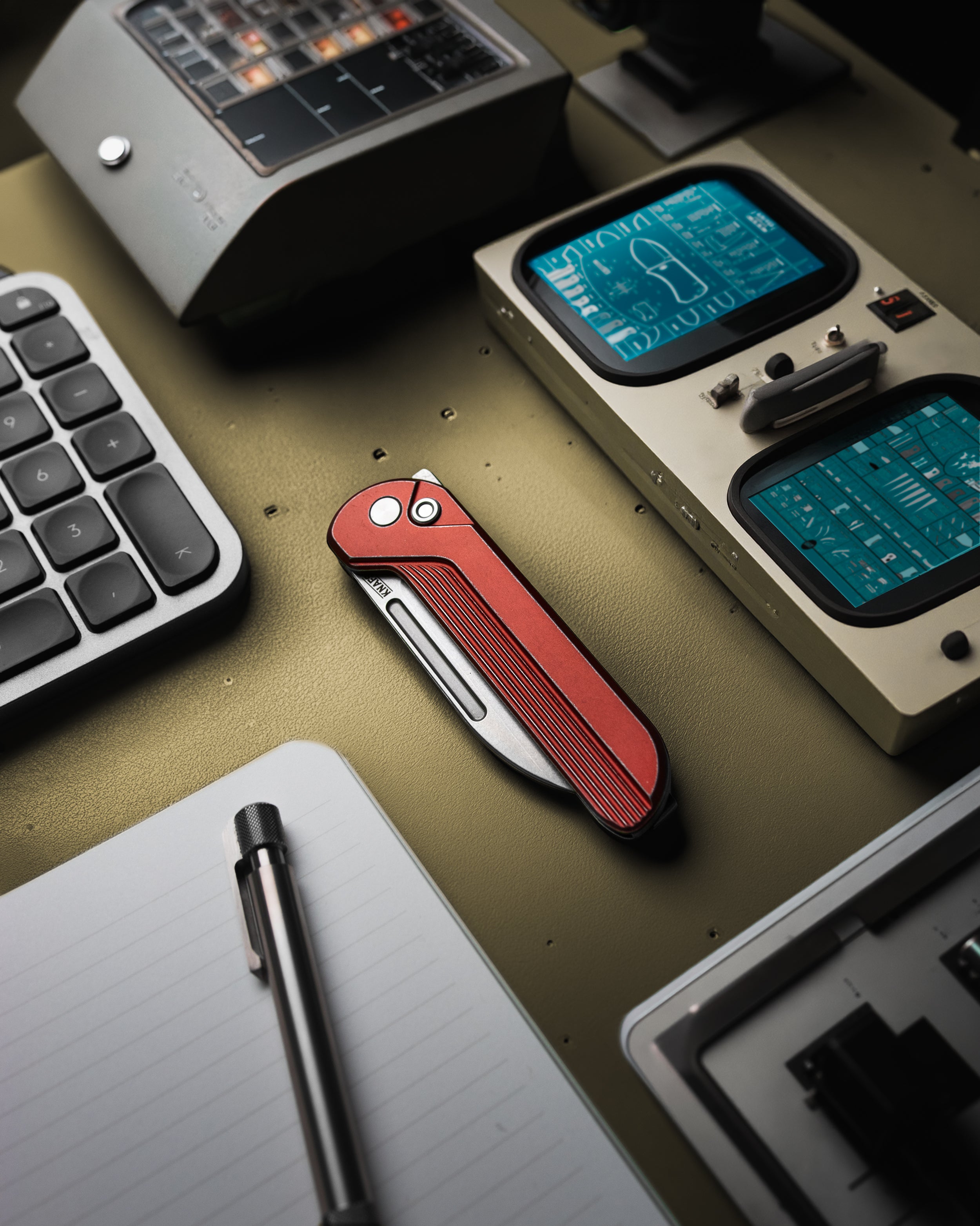 Capcom Pocket Knife - Re-Entry Red - Stonewash Blade