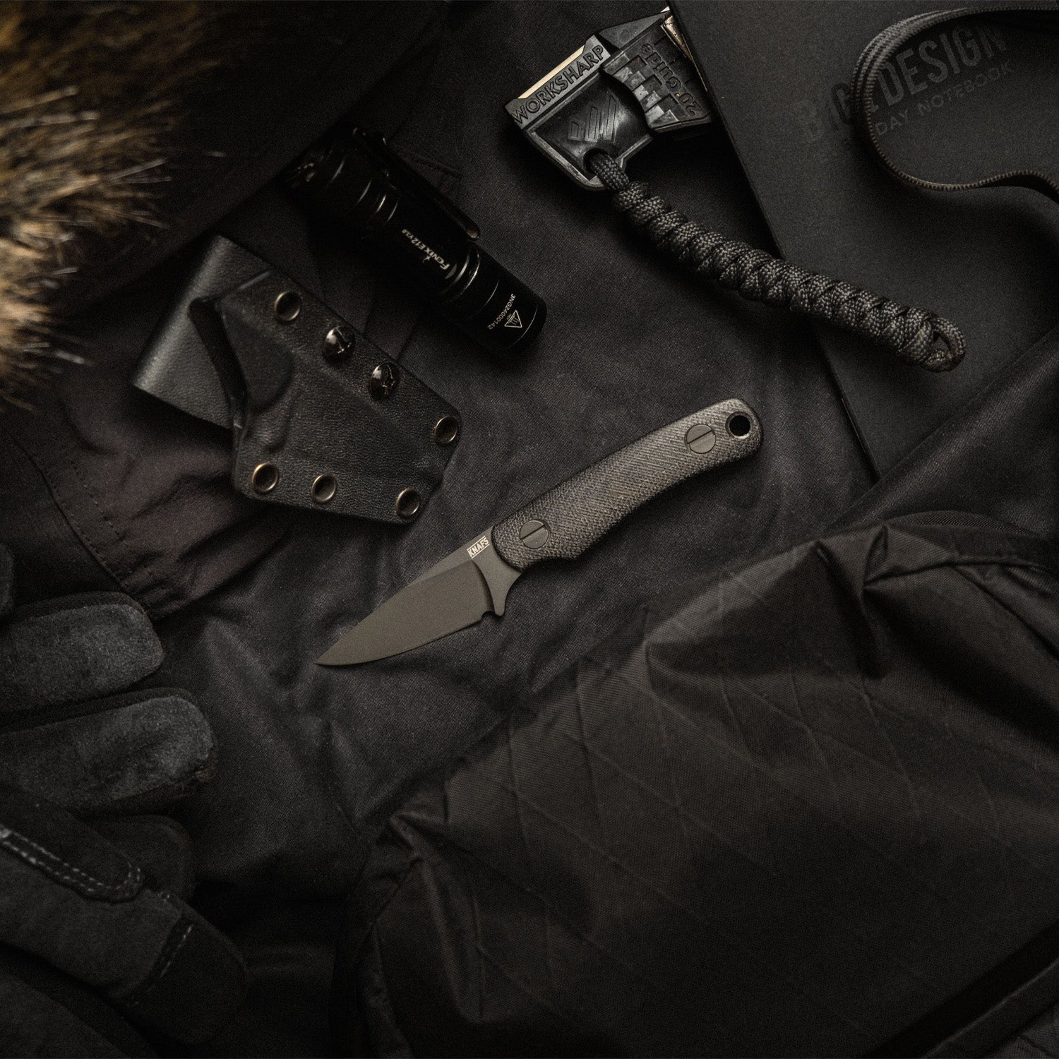 Little Lulu Fixed Blade Knife - Black Cerakote MagnaCut - Black Micarta accessories