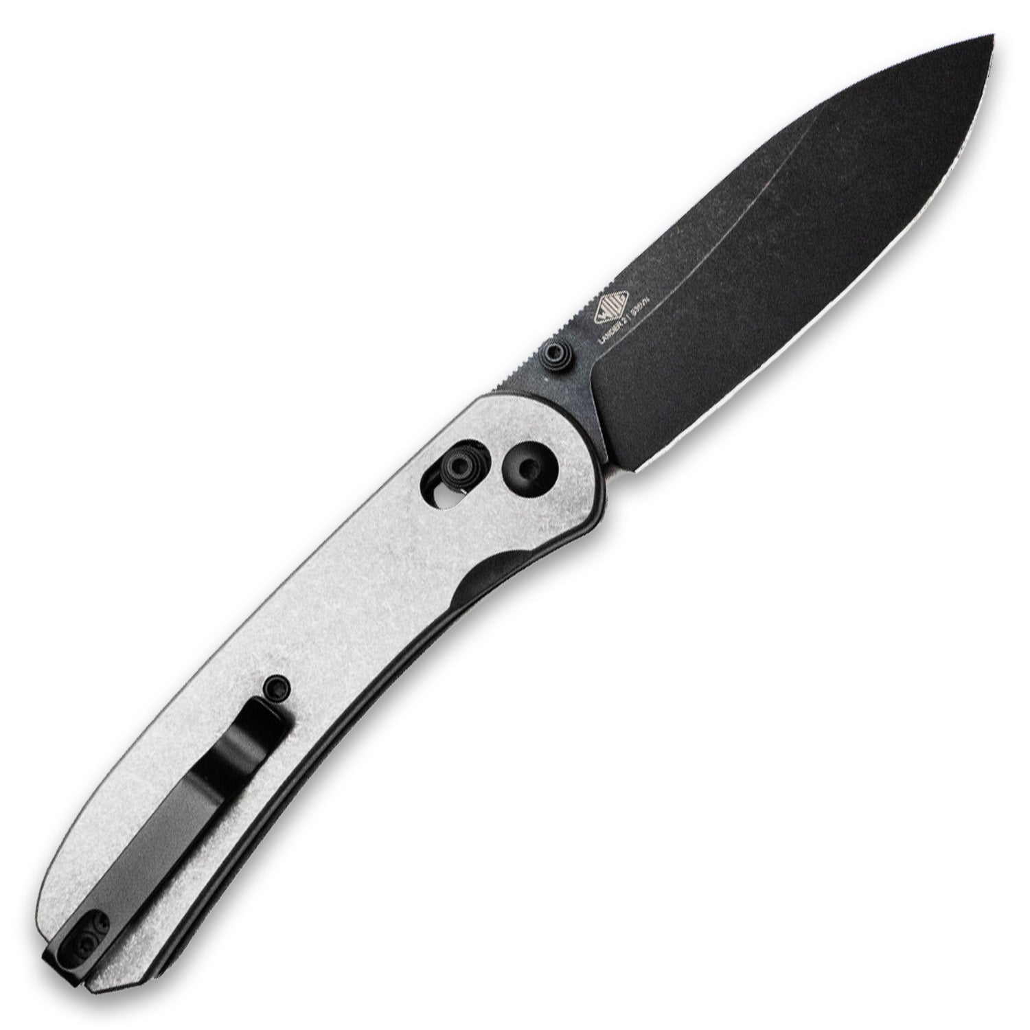 Lander 2 Pocket Knife - Stonewash Titanium - Black S35VN