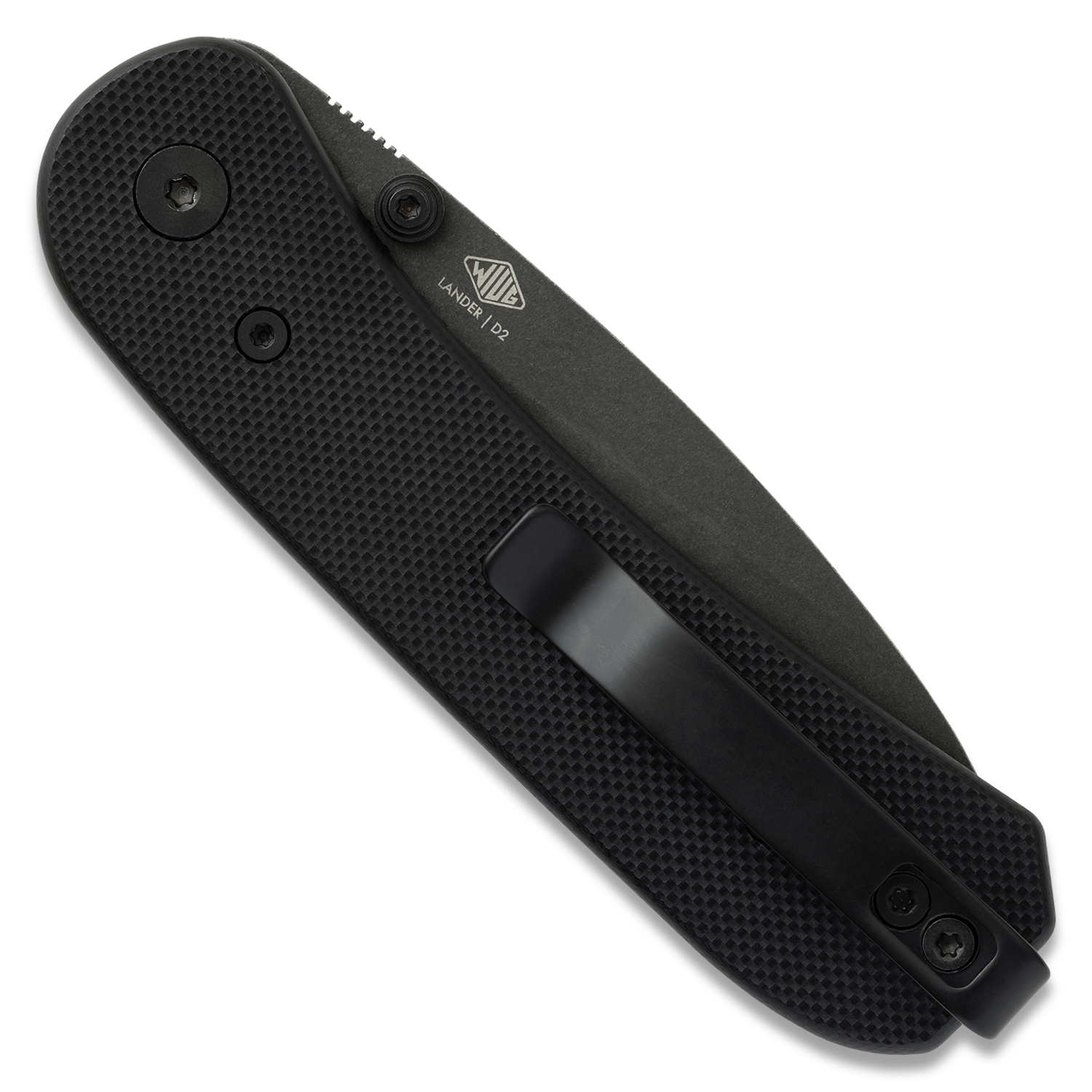 KNAFS-00066 Knafs - Lander 1 Knife - Black + Black Stonewash Folded Back