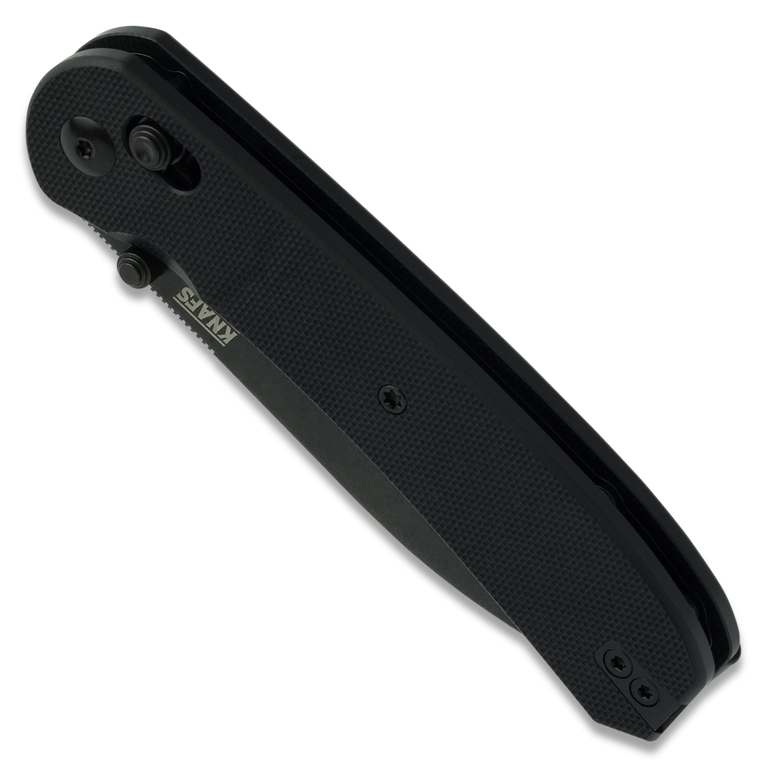 KNAFS-00180-Lander 2 Pocket Knife Black G10 Clutch Lock spine closed