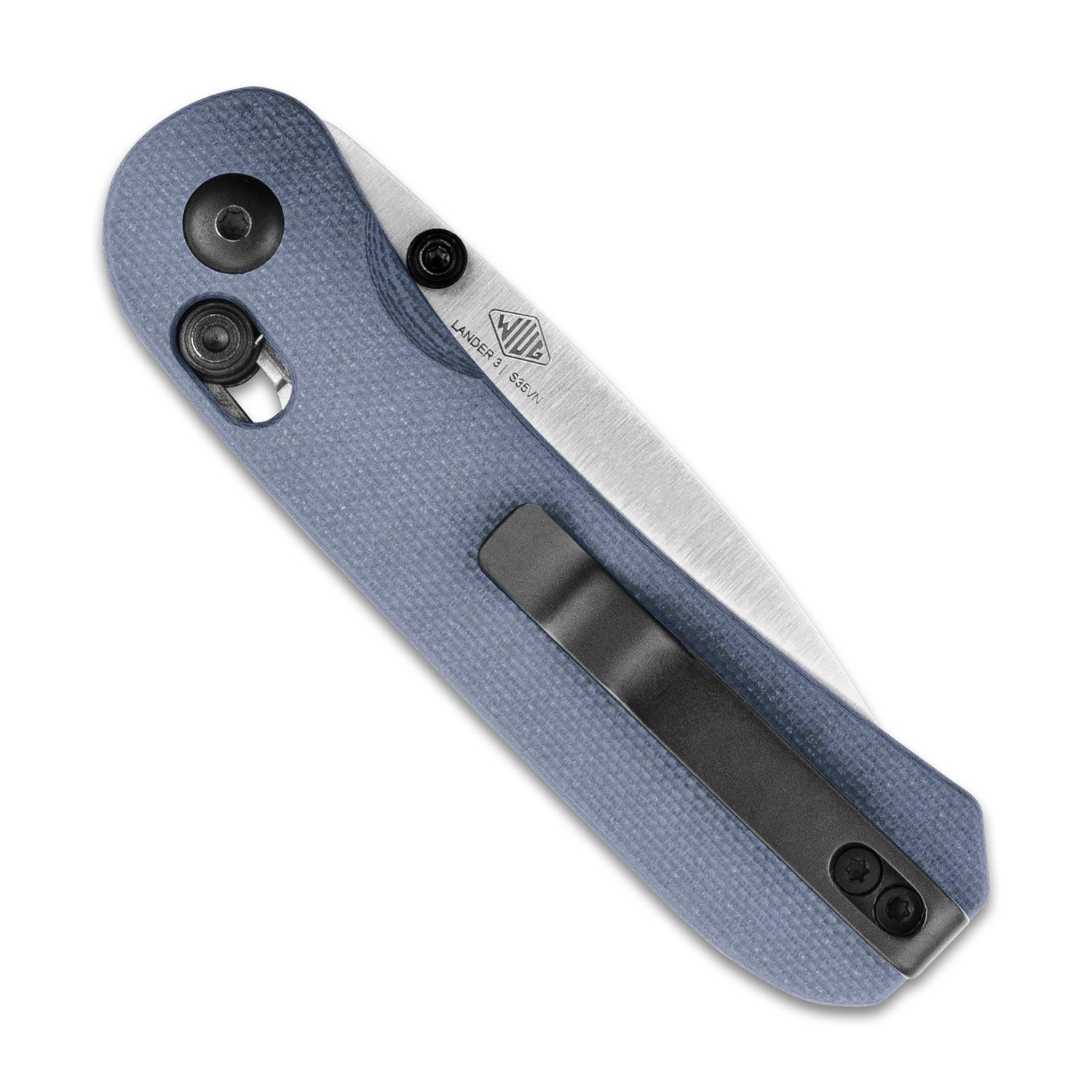Knafs Lander 3 EDC Pocket Knife With S35VN Steel And Clutch Lock Mechanism - Horizon Blue - Closed Back