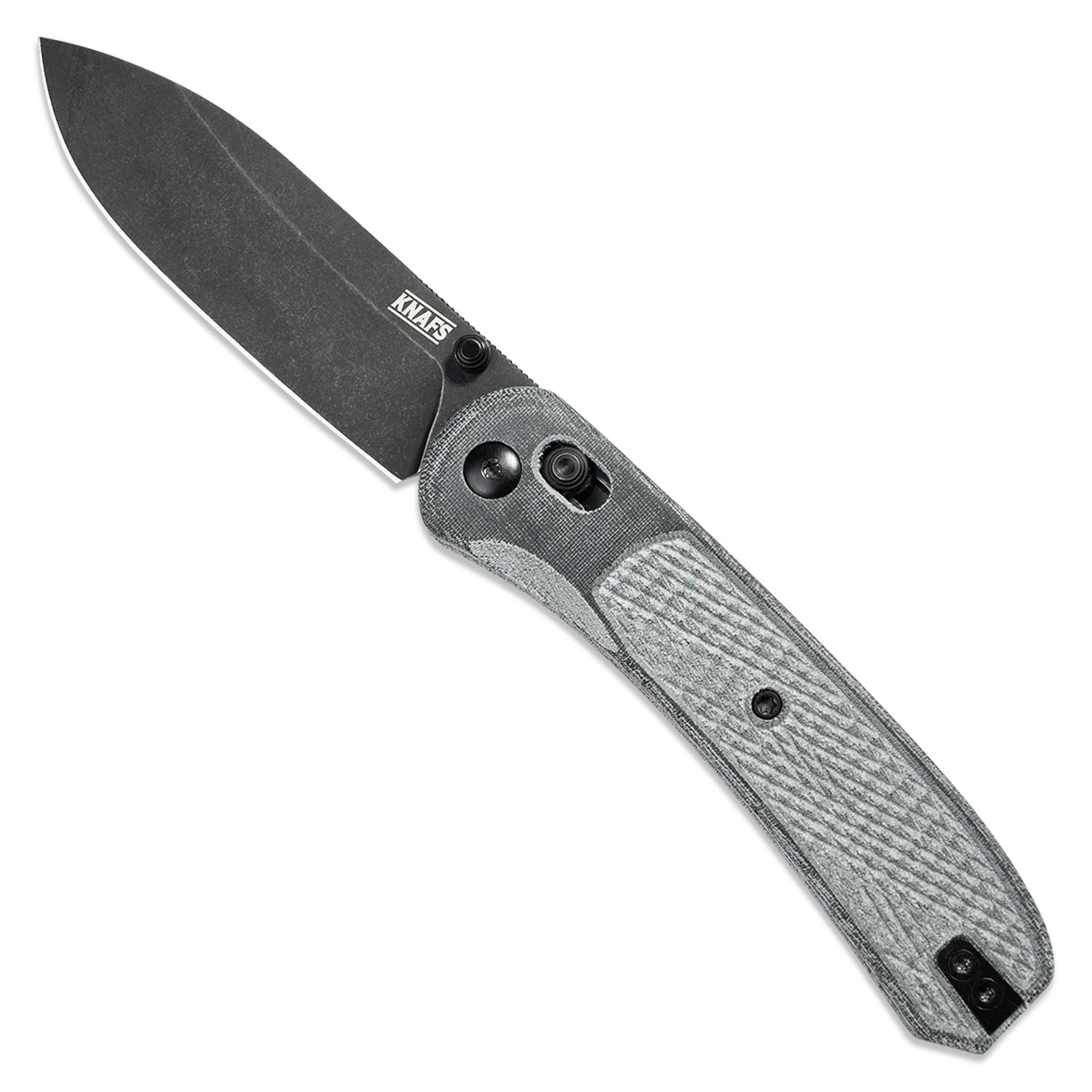 Lander 2 Knife Scales - Micarta - Checkered Pattern - Front Open