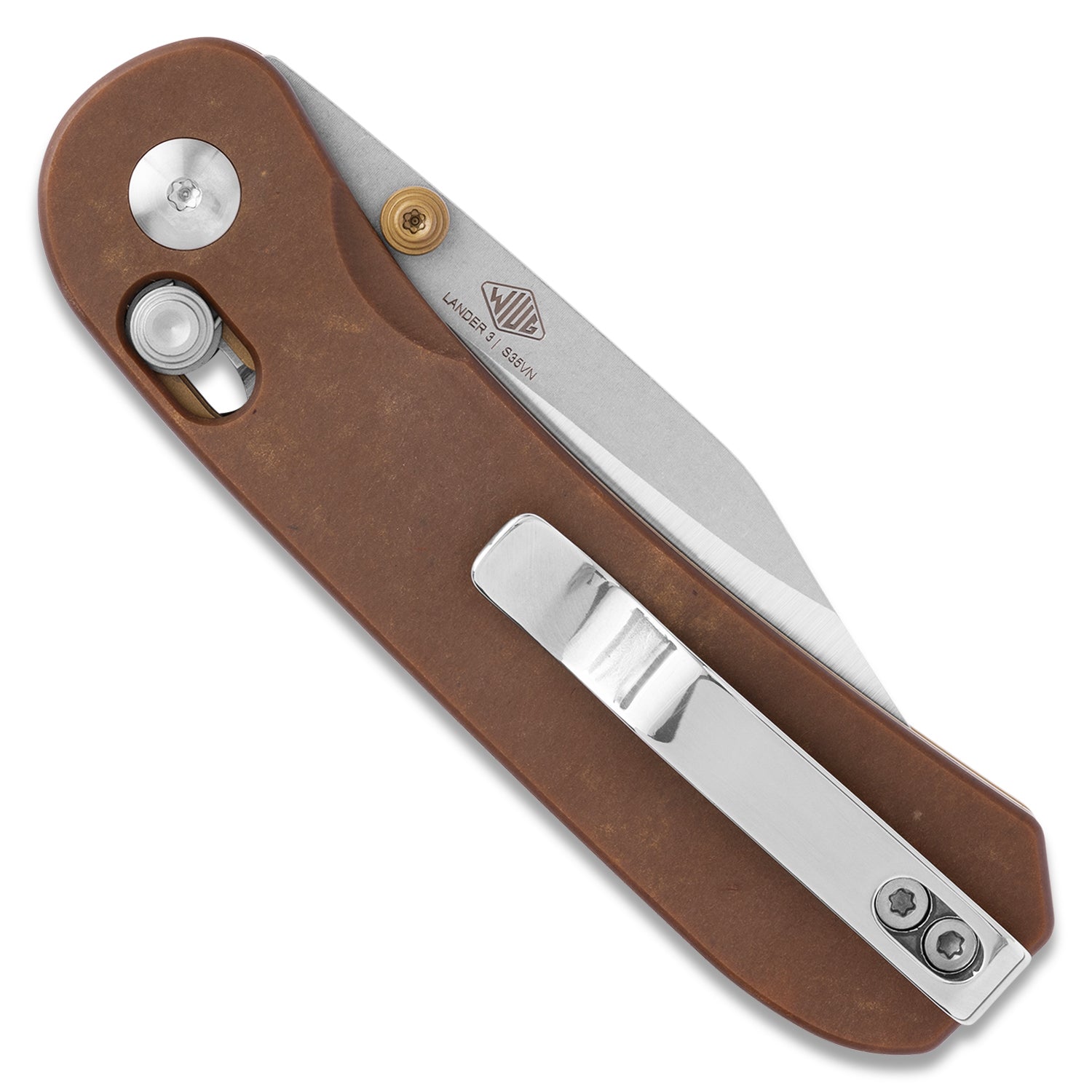 KNAFS-00392
Lander 3 Pocket Knife S35VN Clip Point back closed