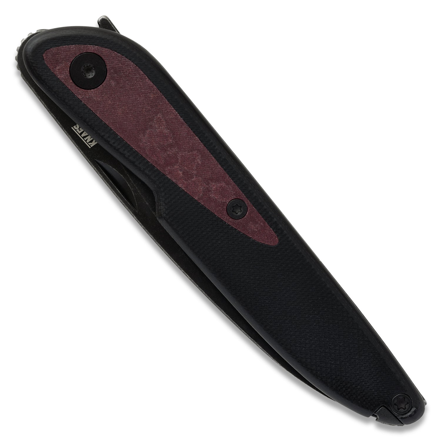Doodler Pocket Knife - Black G10 Scales - Redstone Richlite Inlays - S35VN