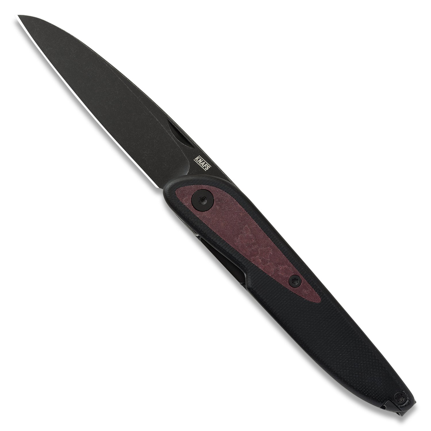 Doodler Pocket Knife - Black G10 Scales - Redstone Richlite Inlays - S35VN