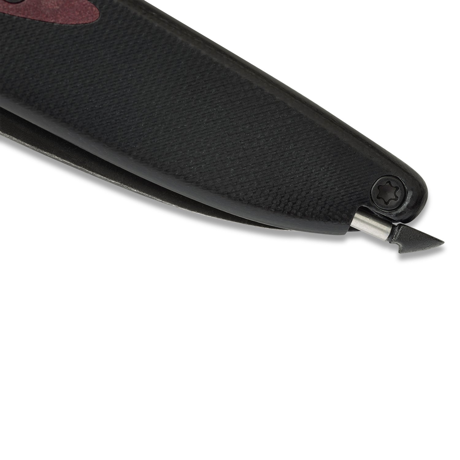 Doodler Pocket Knife - Black G10 Scales - Redstone Richlite Inlays - S35VN