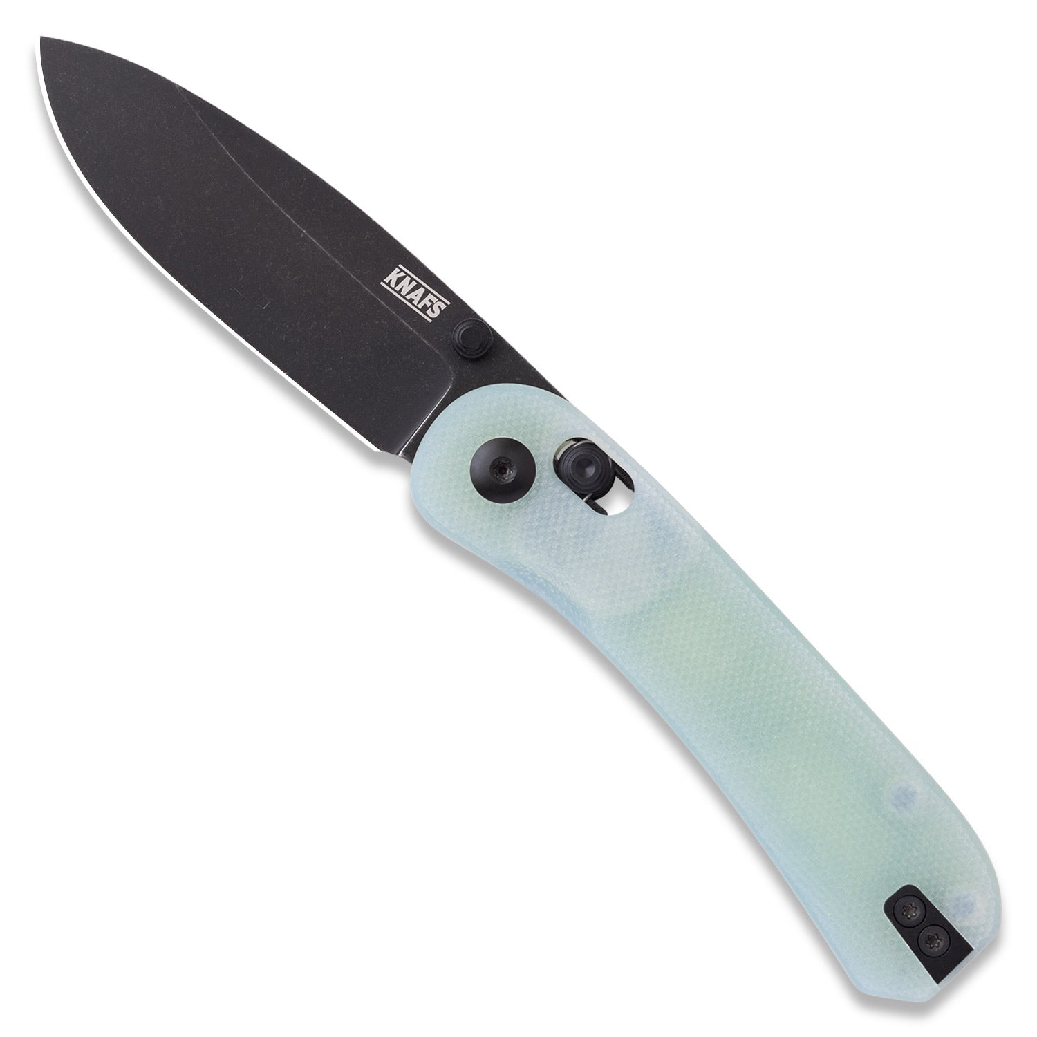 Lander 3 Pocket Knife - Flat G10 Scales - Pre-Built - Black Stonewash - Natural Handle