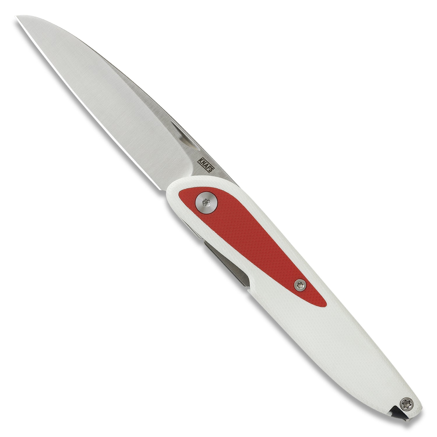Doodler Pocket Knife - White G10 Scales - Red Inlays - S35VN