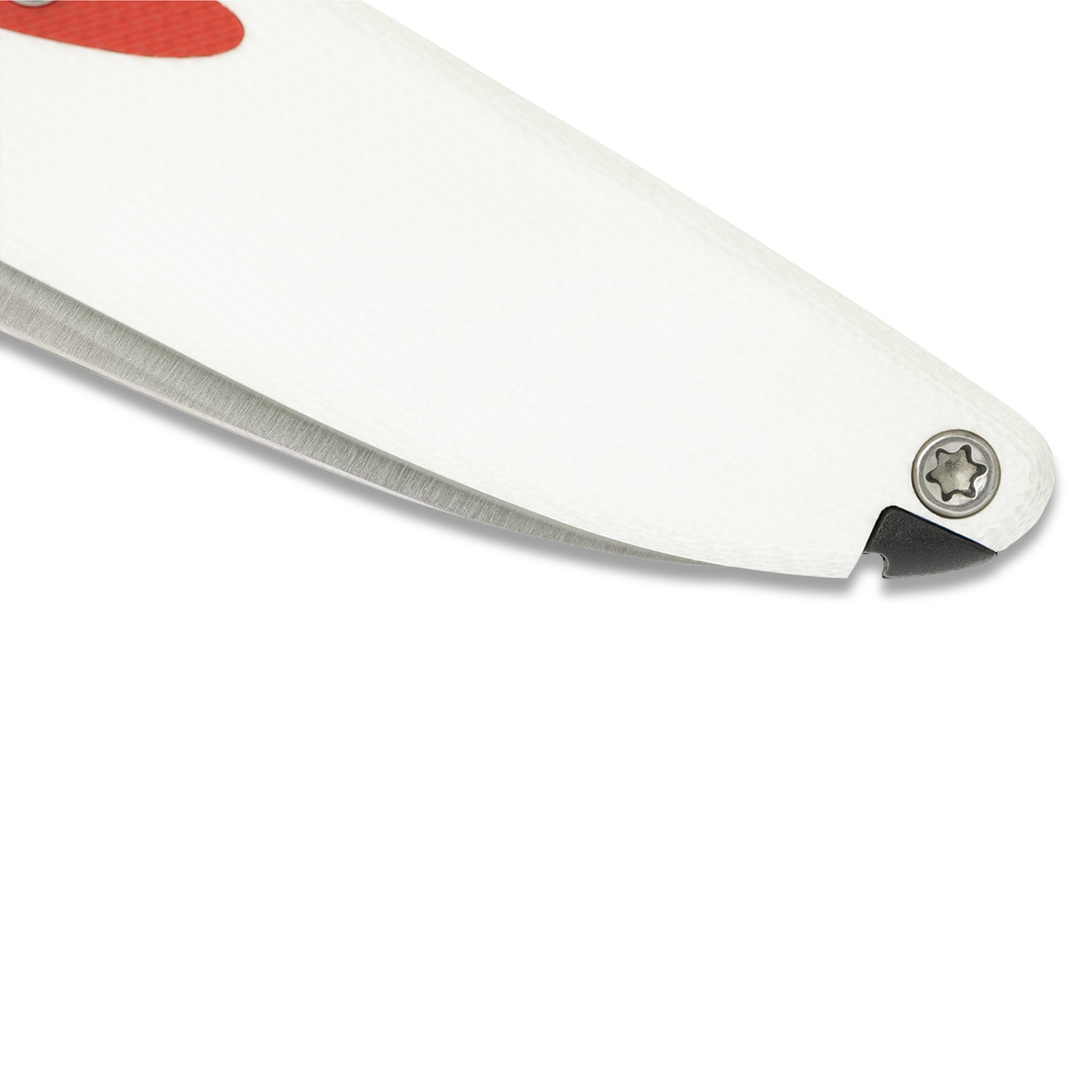 Doodler Pocket Knife - White G10 Scales - Red Inlays - S35VN