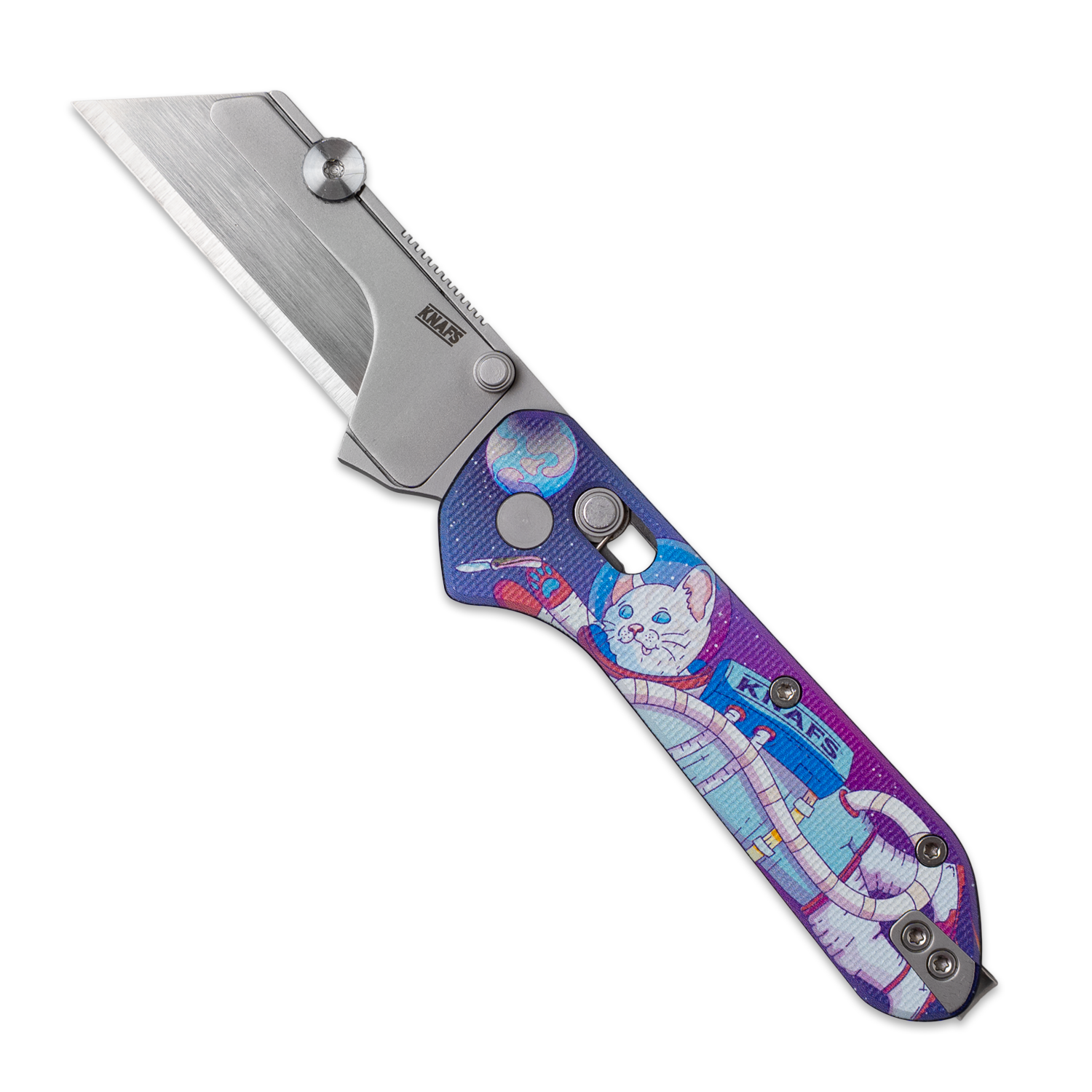 Yuti - Utility Knife - UV Printed G10 - Kitty Cosmo Crew