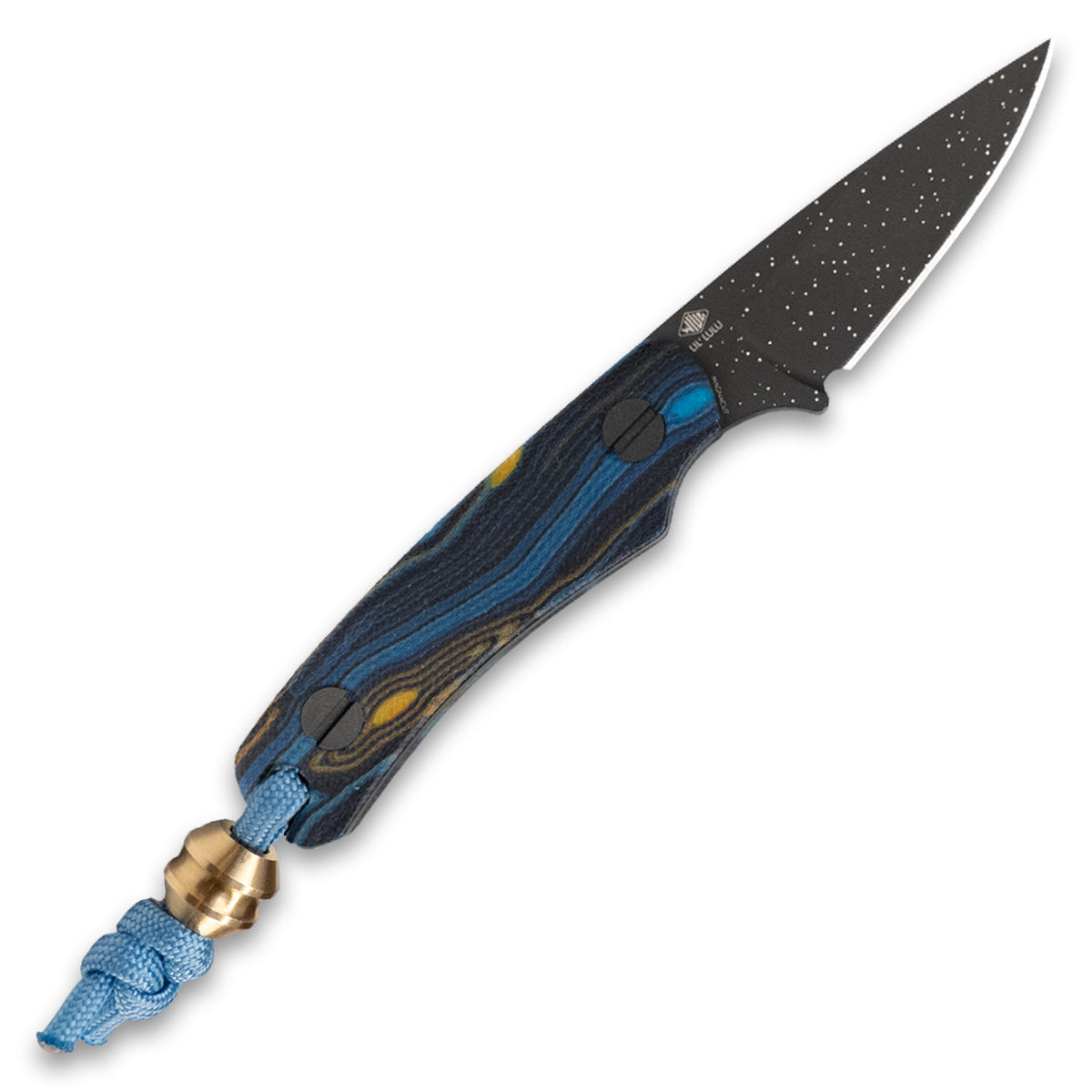 Little Lulu fixed blade knife, Starry Night edition, back view