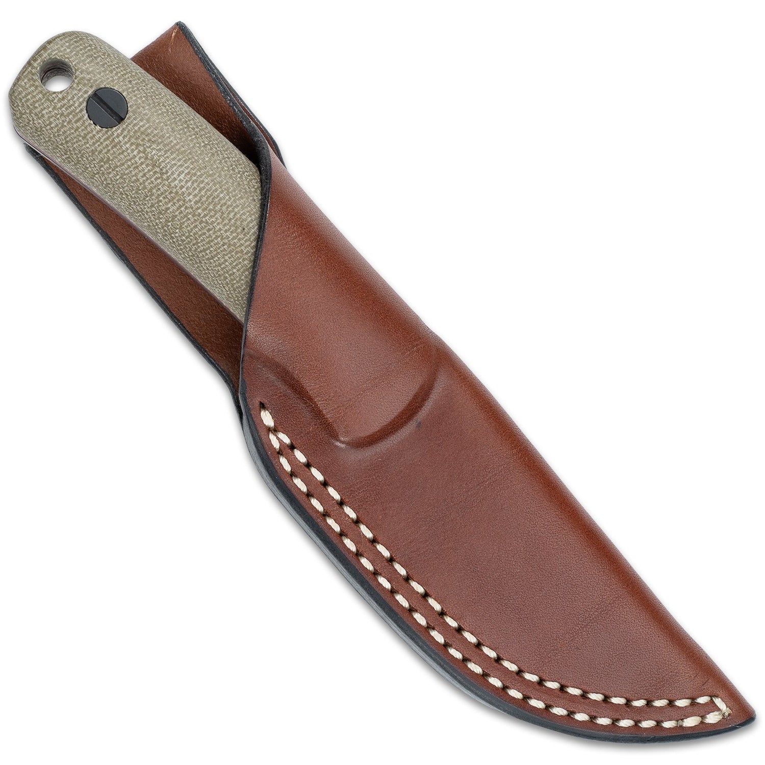 Lulu Fixed Blade Leather Sheath - Knife in front