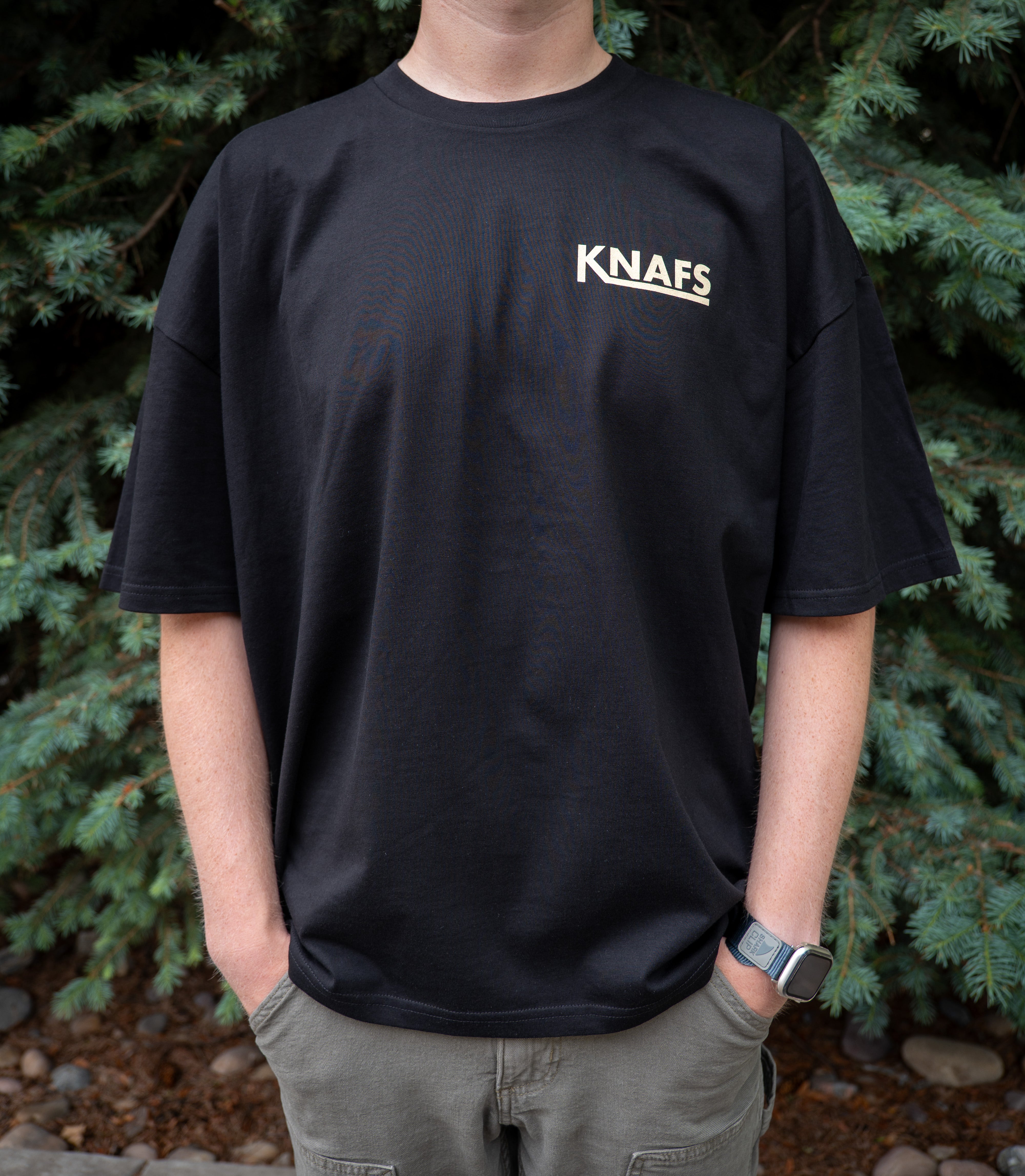 Knafs T-Shirt - Quality Knives and High Fives - Black