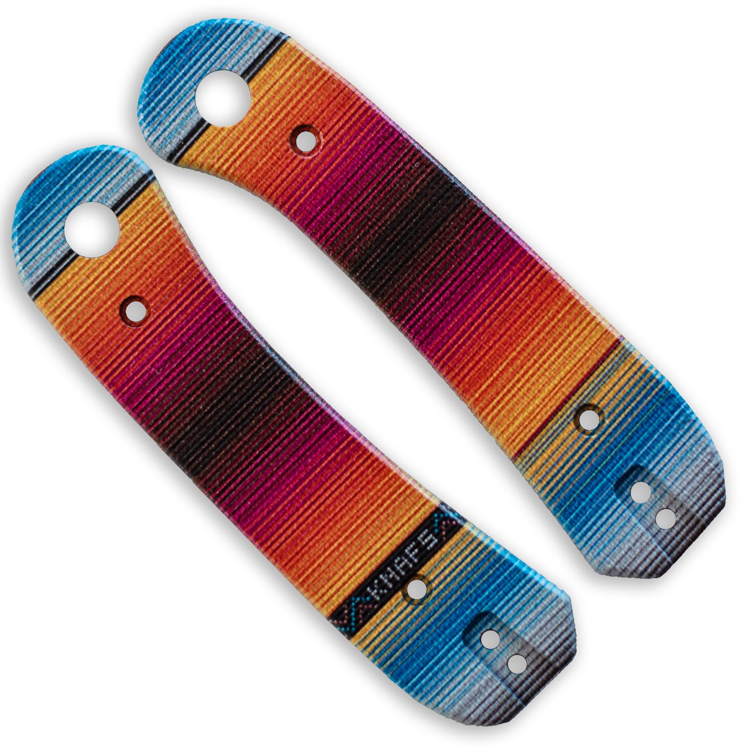 Lander 1 Knife Scales - Mexican Blanket G10 - Front and Back