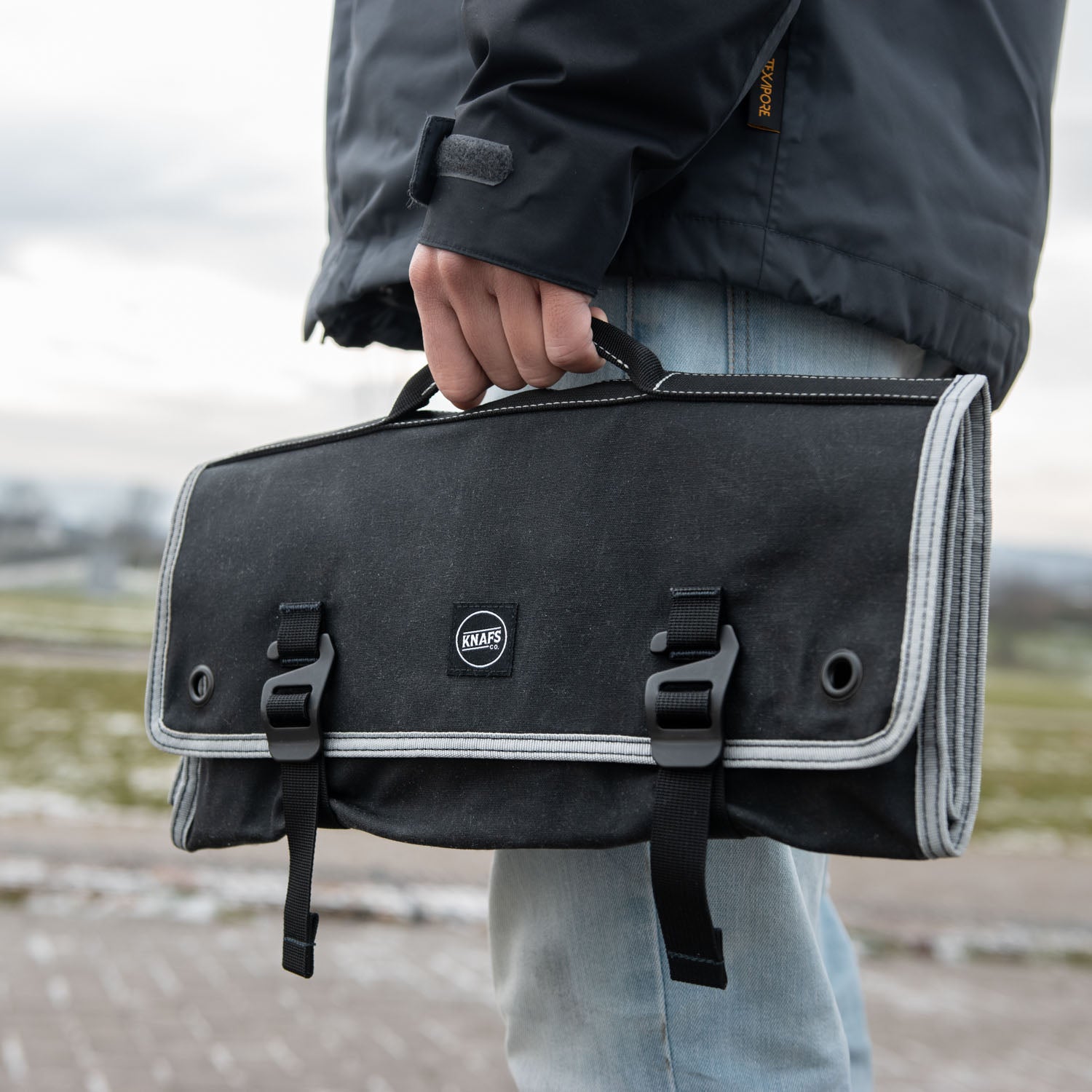 Knife Roll & Knives Storage Case, The Burrito Grande - Carried Front Close