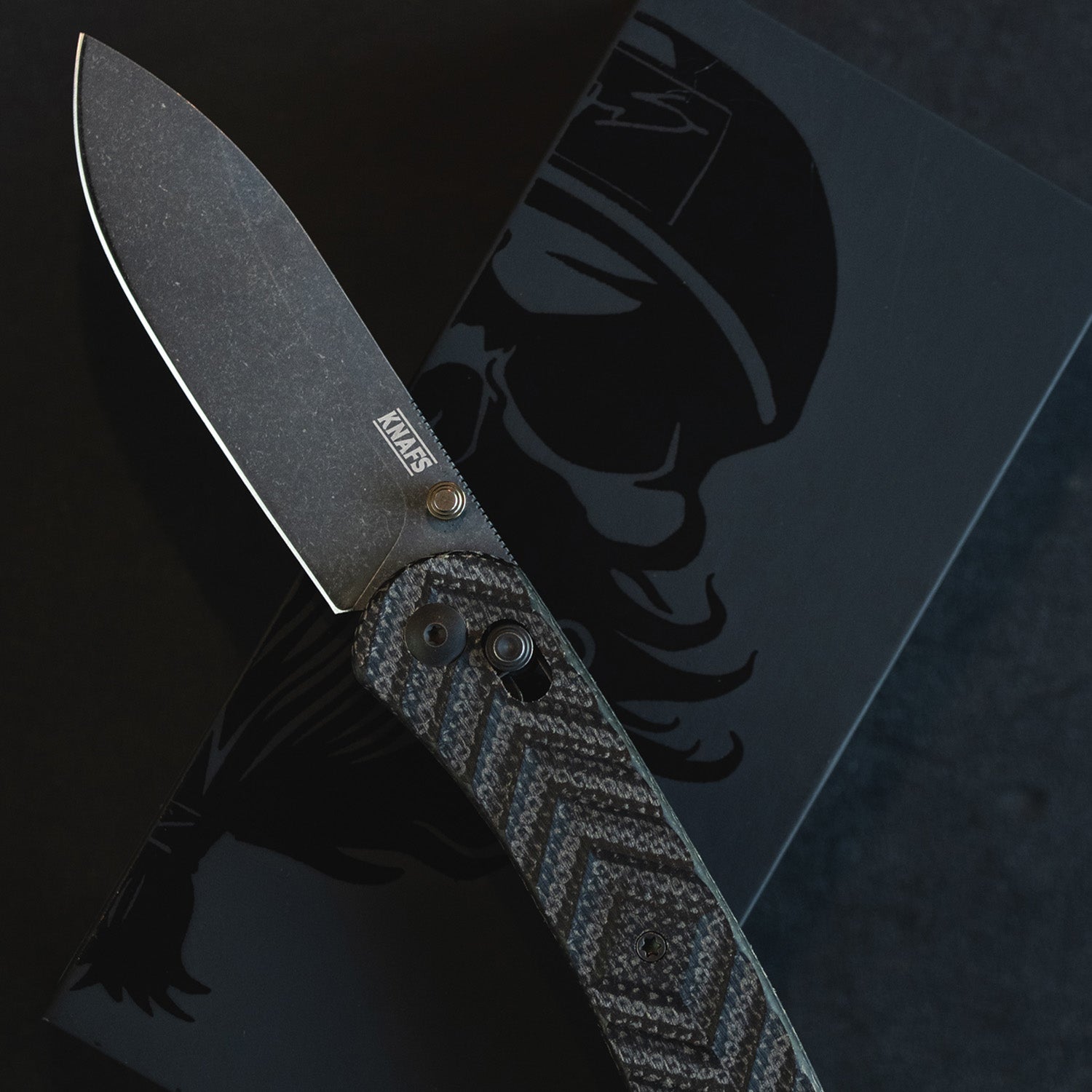 Jeremy Siers Lander 2 - Black Micarta - Acid Wash Blade