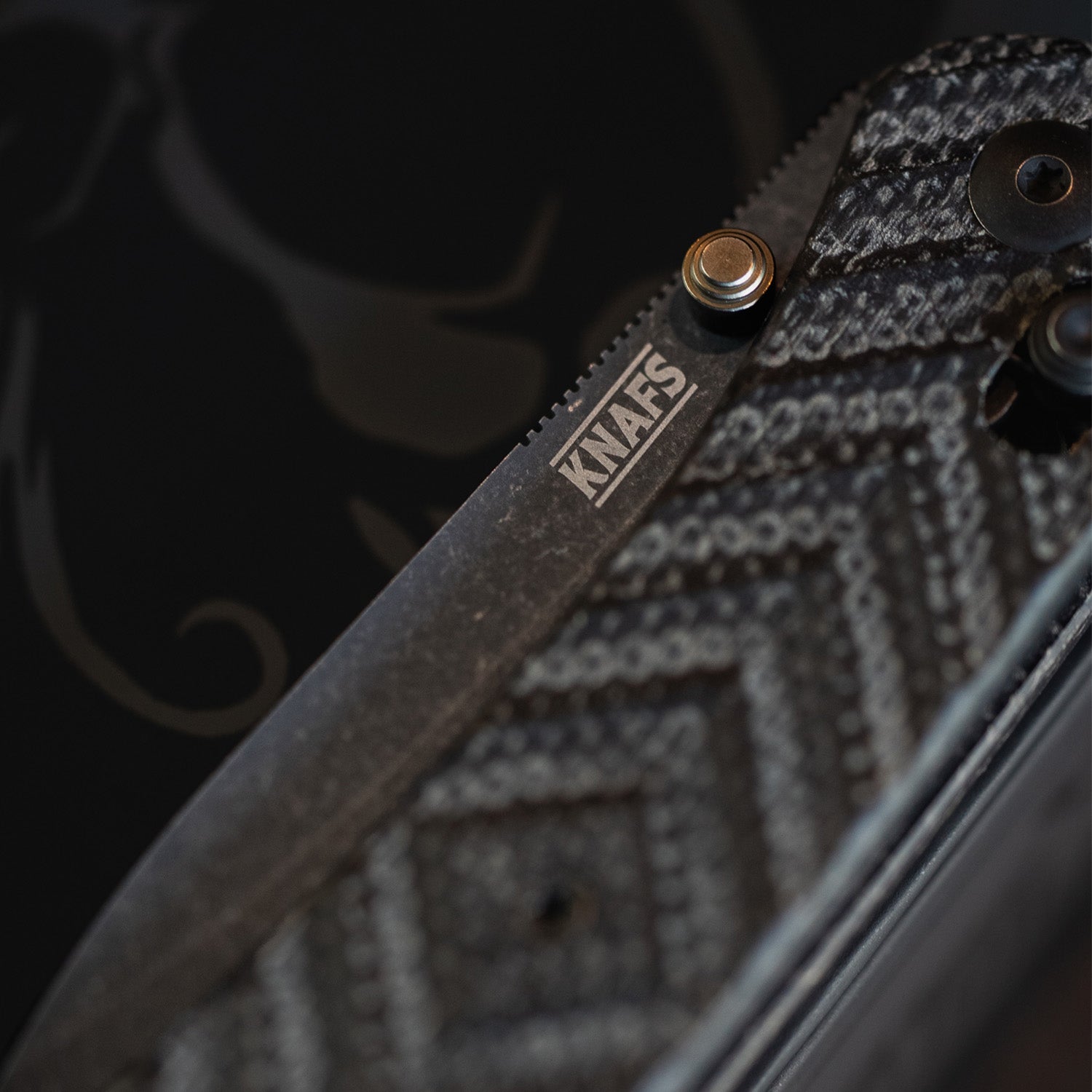 Jeremy Siers Lander 2 - Black Micarta - Acid Wash Blade