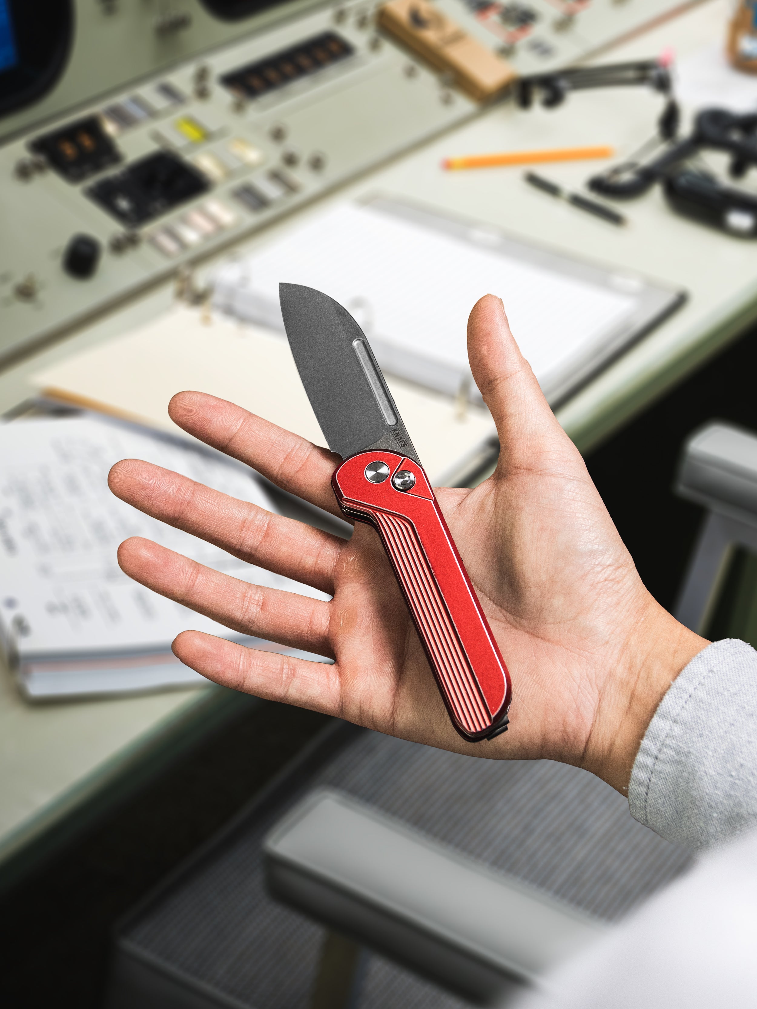 Capcom Pocket Knife - Re-Entry Red -  Stonewash Blade