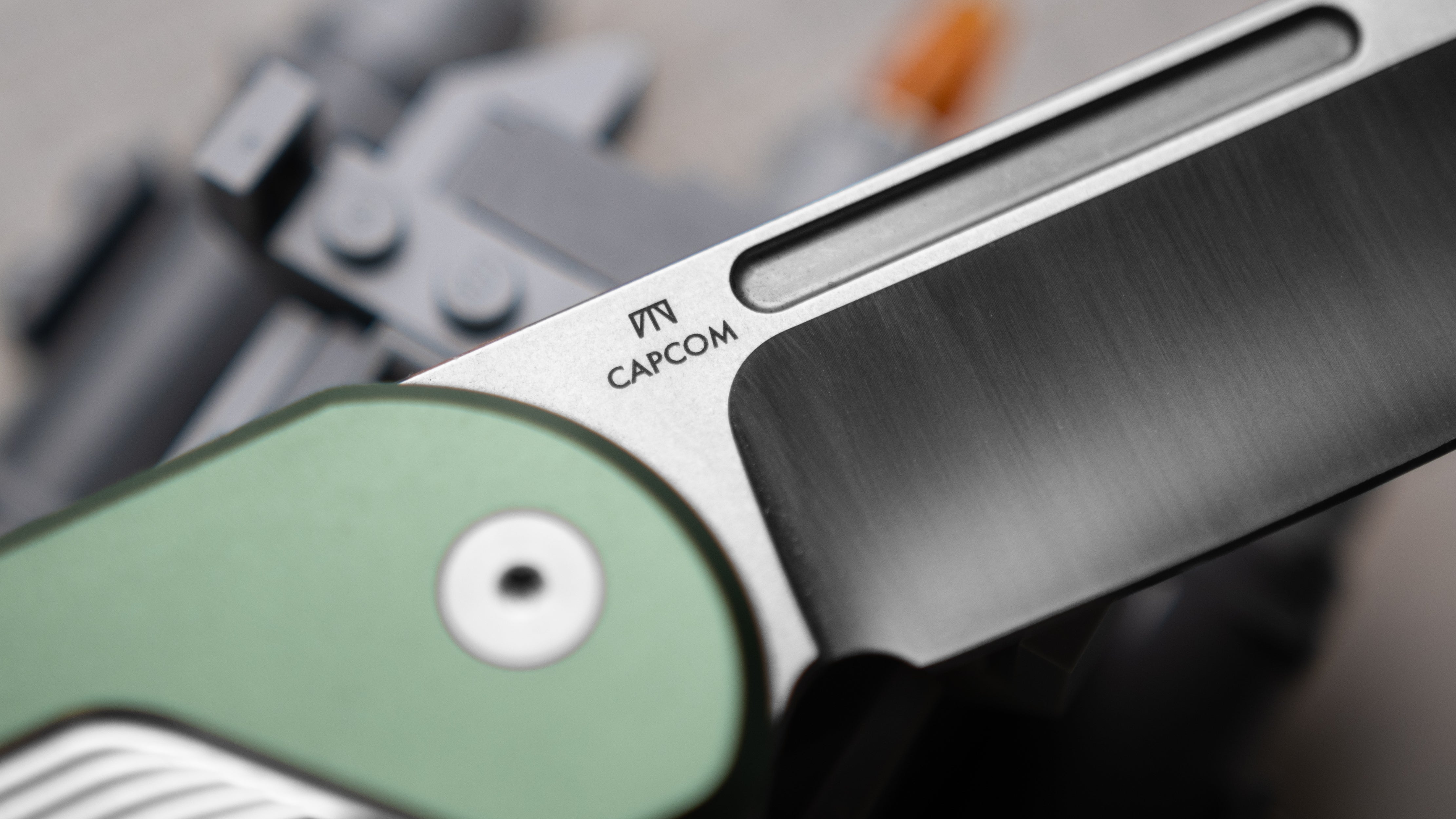 Capcom Pocket Knife - Mission Control Green -  Satin/Stonewash Blade