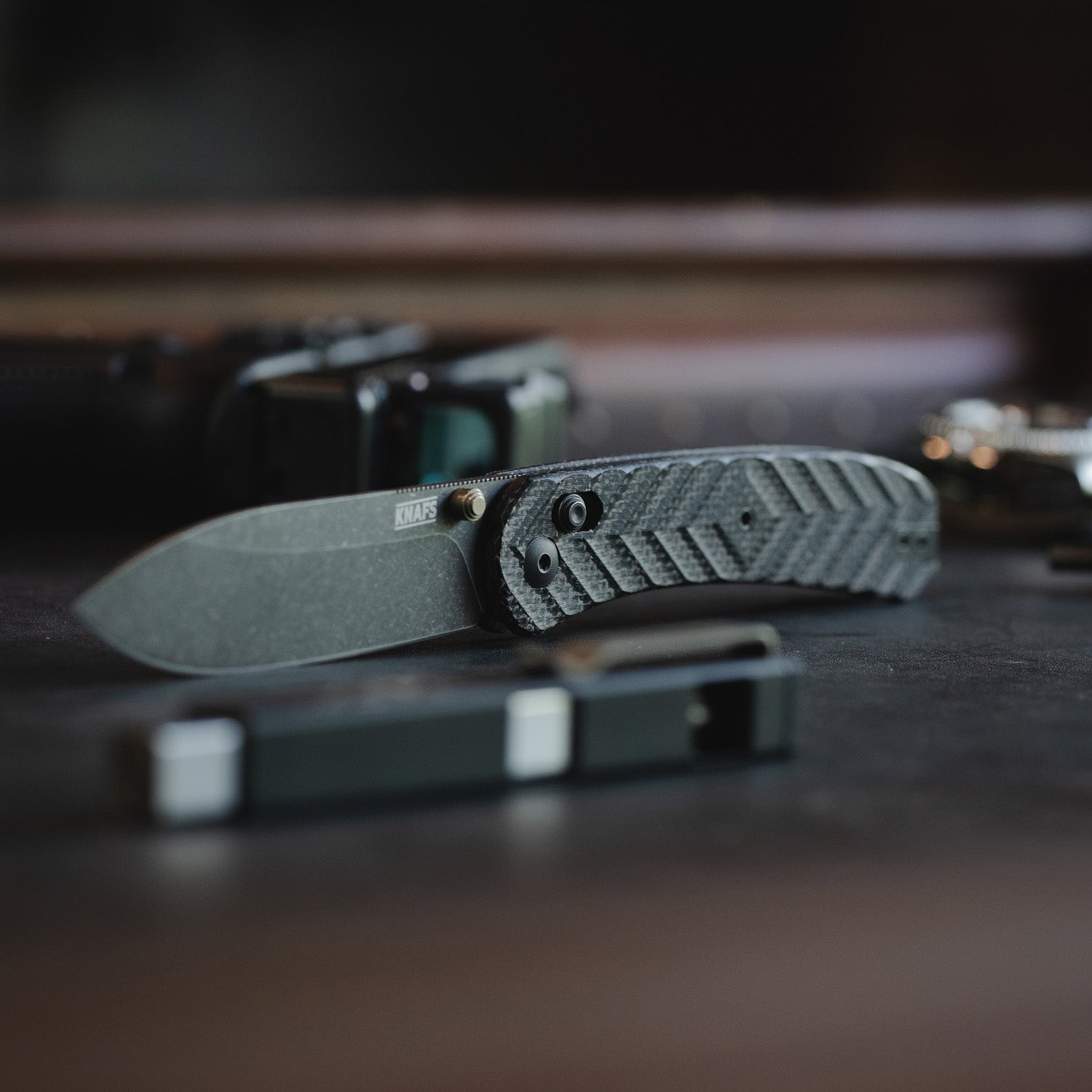 Jeremy Siers Lander 2 - Black Micarta - Acid Wash Blade