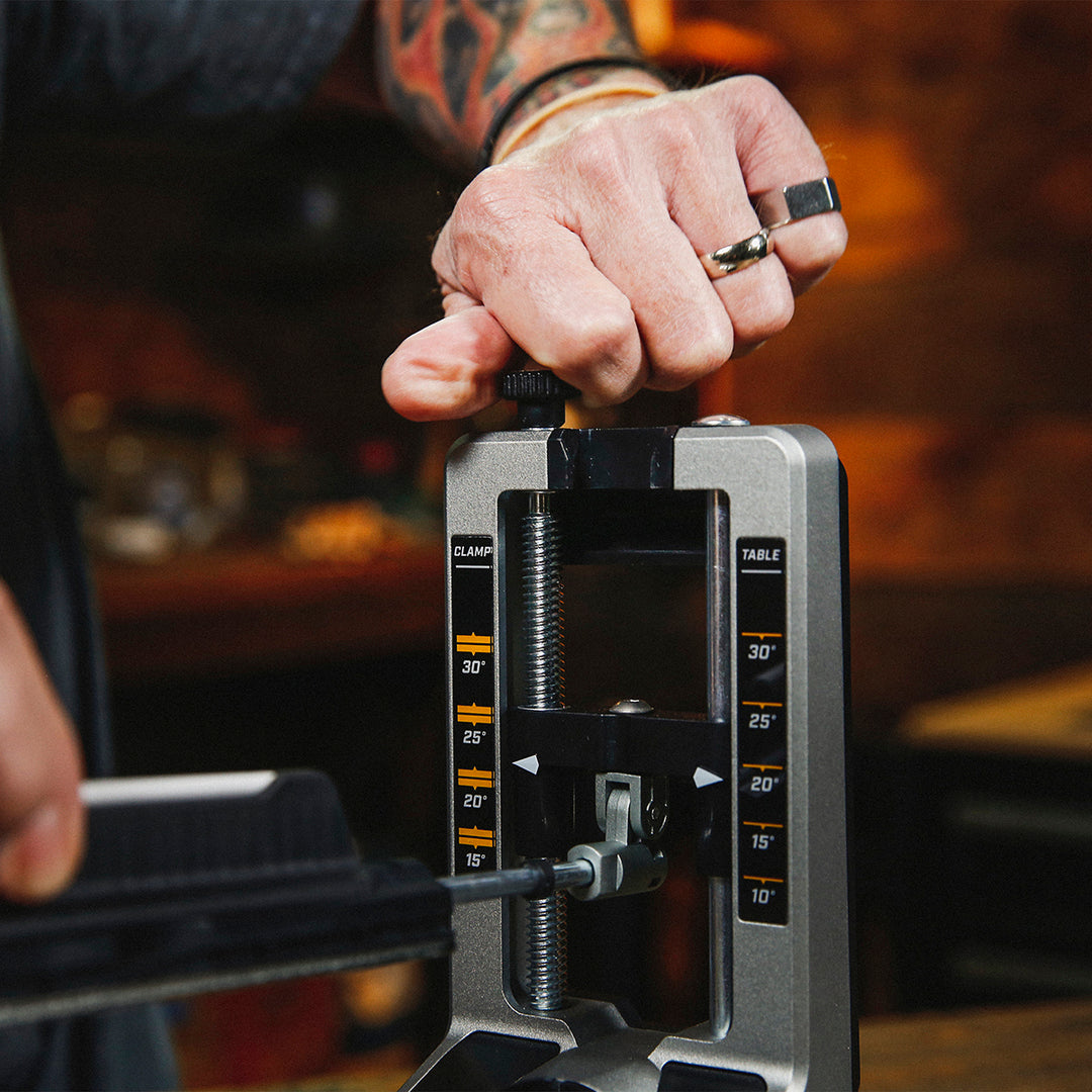 Work Sharp - Professional Precision Adjust Knife Sharpener - in use