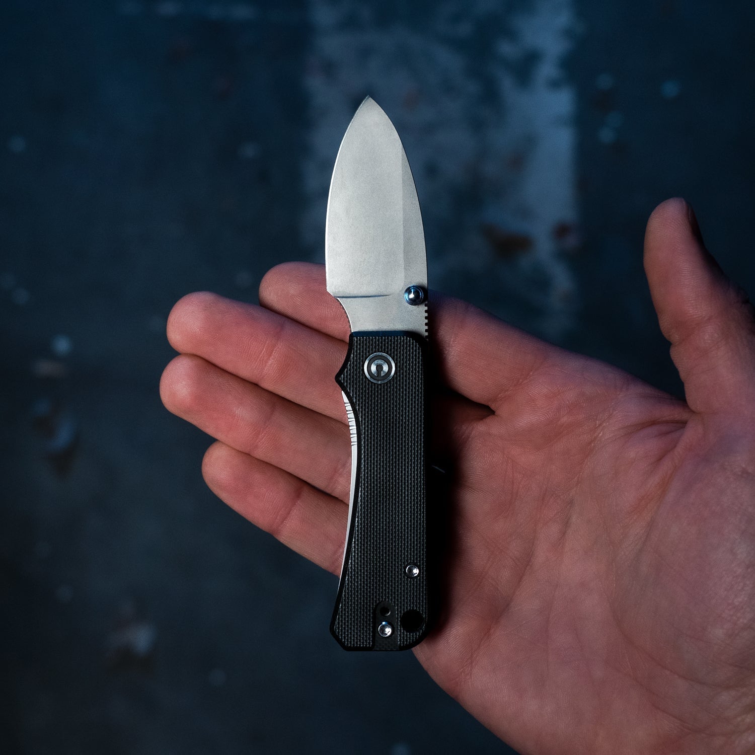 Baby Banter Pocket Knife - Purple G10 - Black Stonewash Nitro V - in hand open