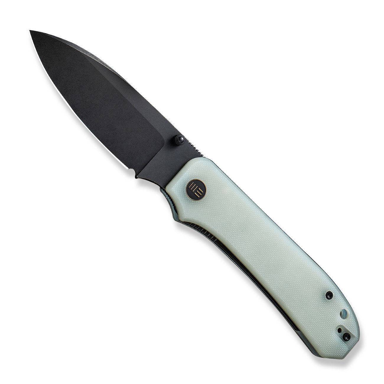 Big Banter Pocket Knife - Black G10 - 20CV - Front Open with Natural Scale