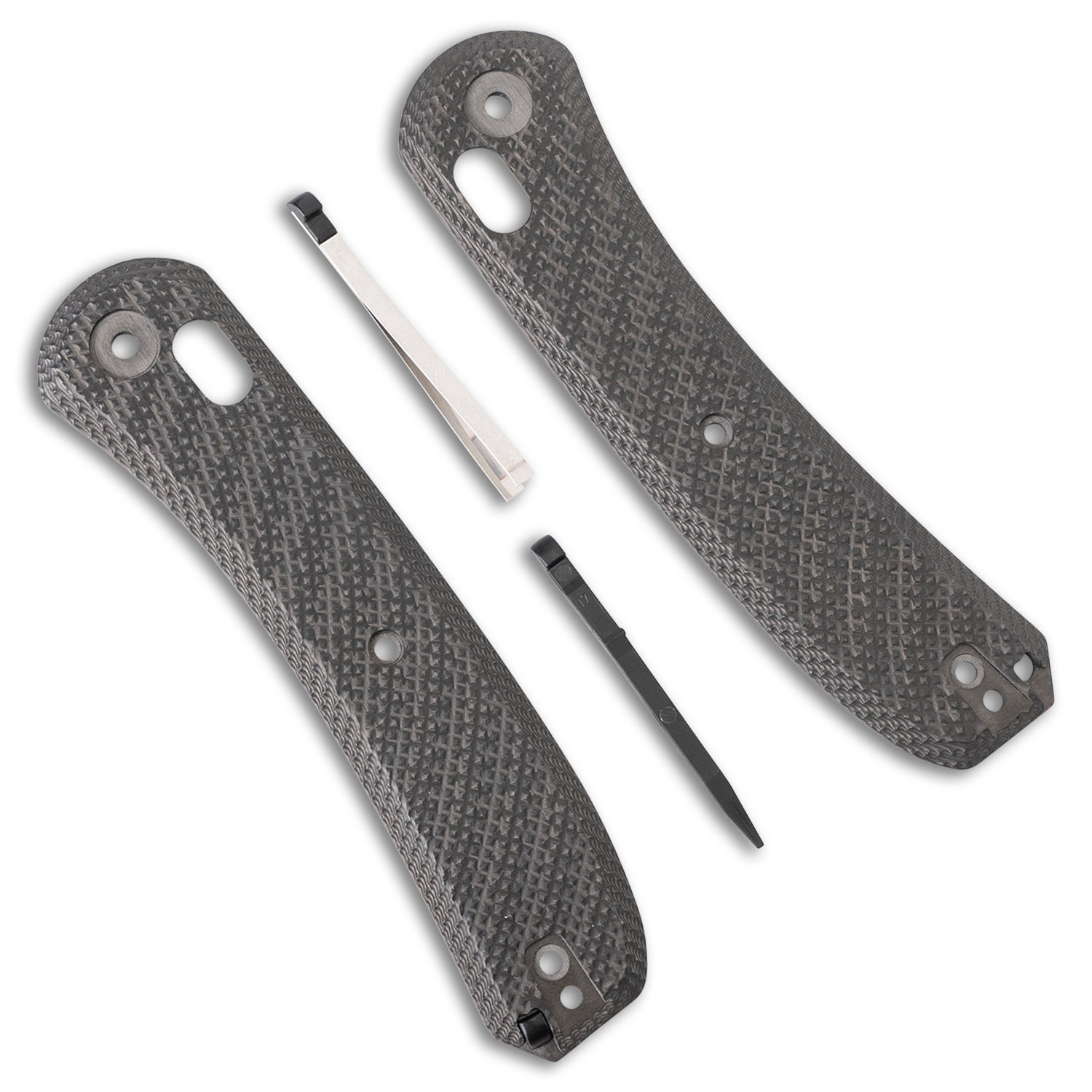 Lander 2 Knife Scales - Ripple Carbon Fiber - Both Scales + Toothpick and Tweezers