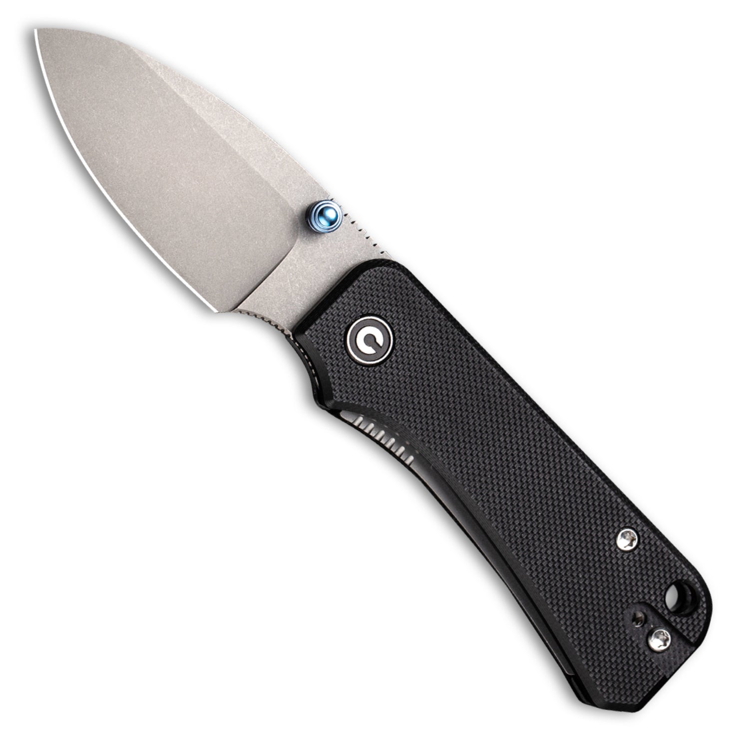 Baby Banter Pocket Knife - Black G10 - Gray Stonewash Nitro V - front open