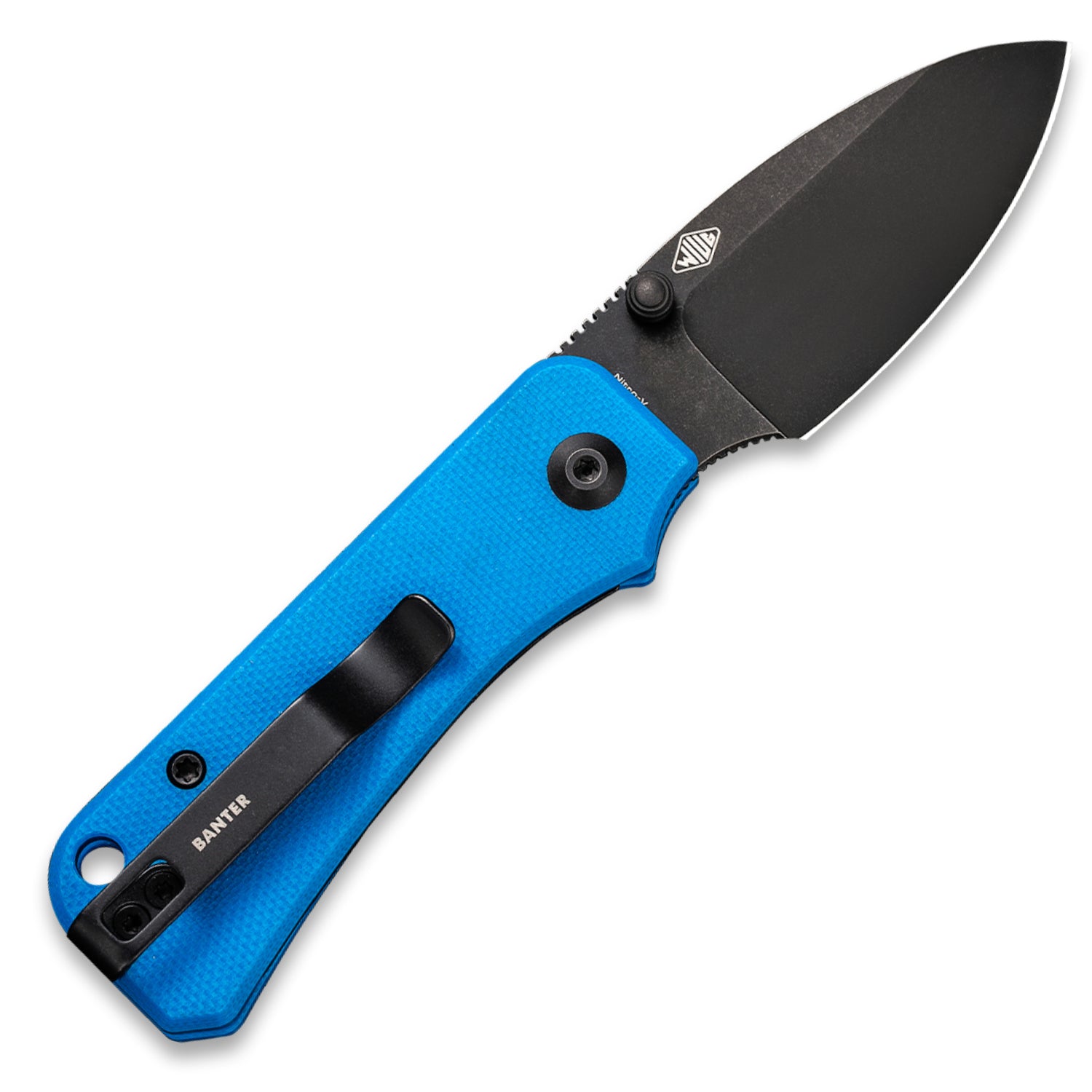 CIVIVI Baby Banter Pocket Knife - Blue G10 - Black Stonewash Nitro V Blade - Open back