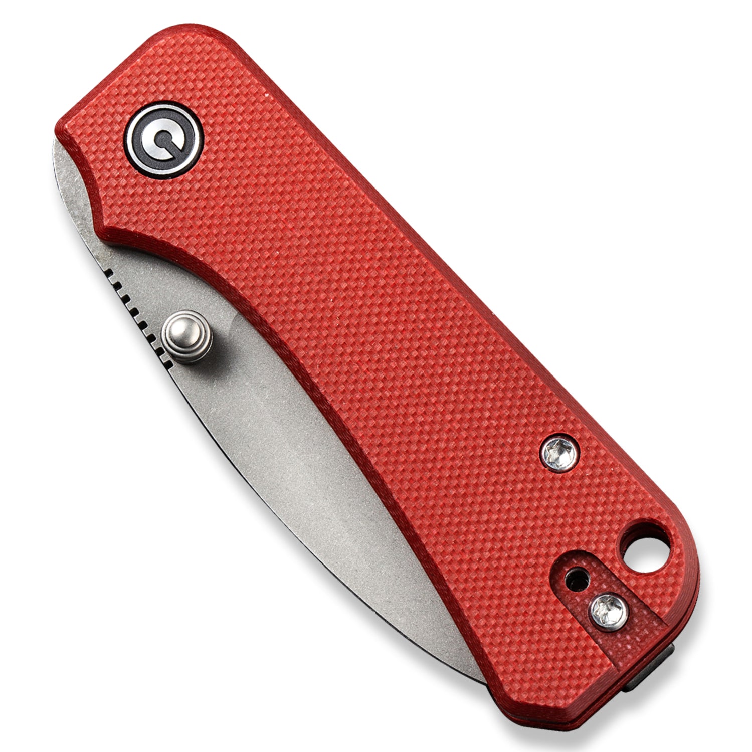 CIVIVI Baby Banter Pocket Knife - Burgundy G10 - Stonewash Nitro V Blade - Closed Front