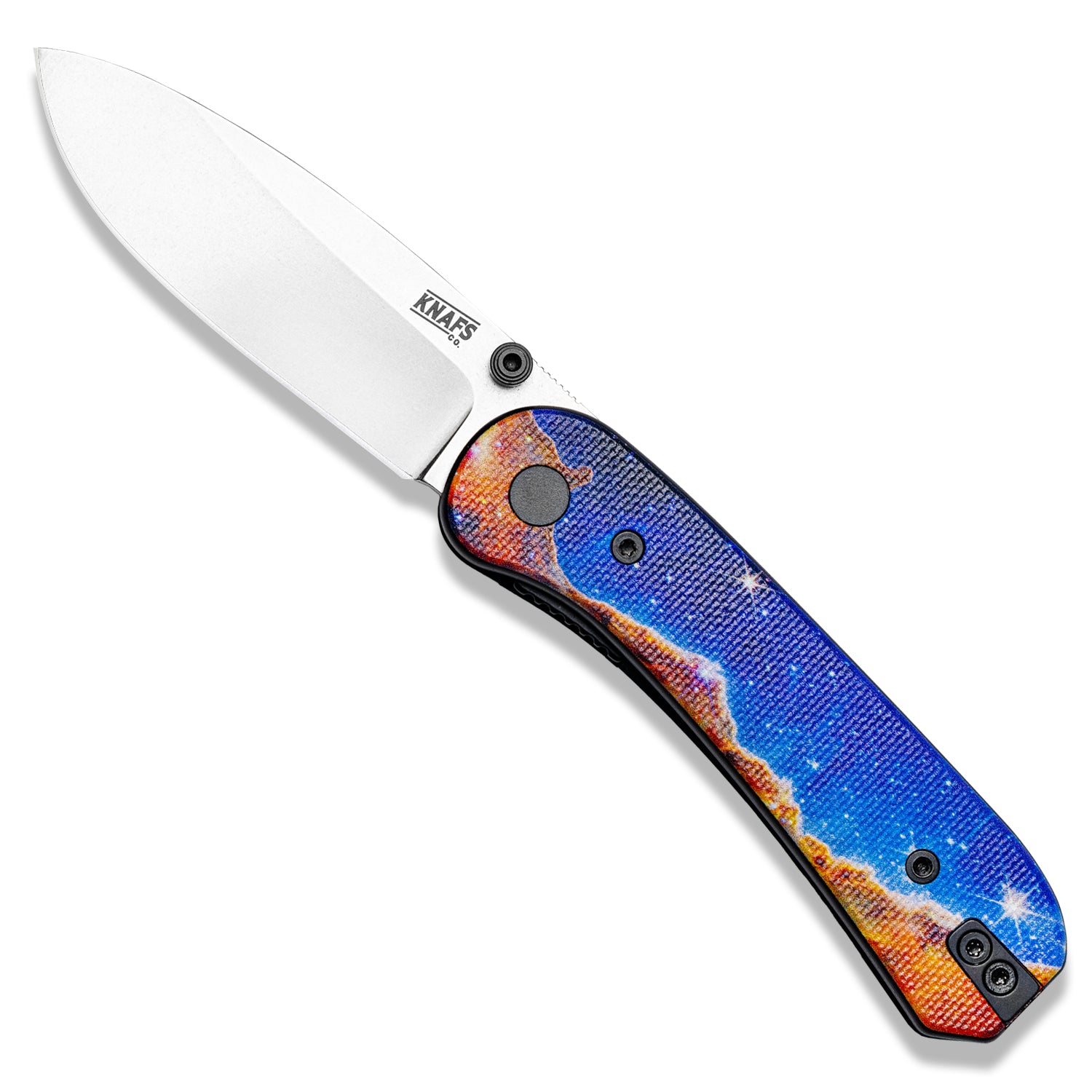 Lander 1 Knife Scales - Cosmic Cliffs on knife front open