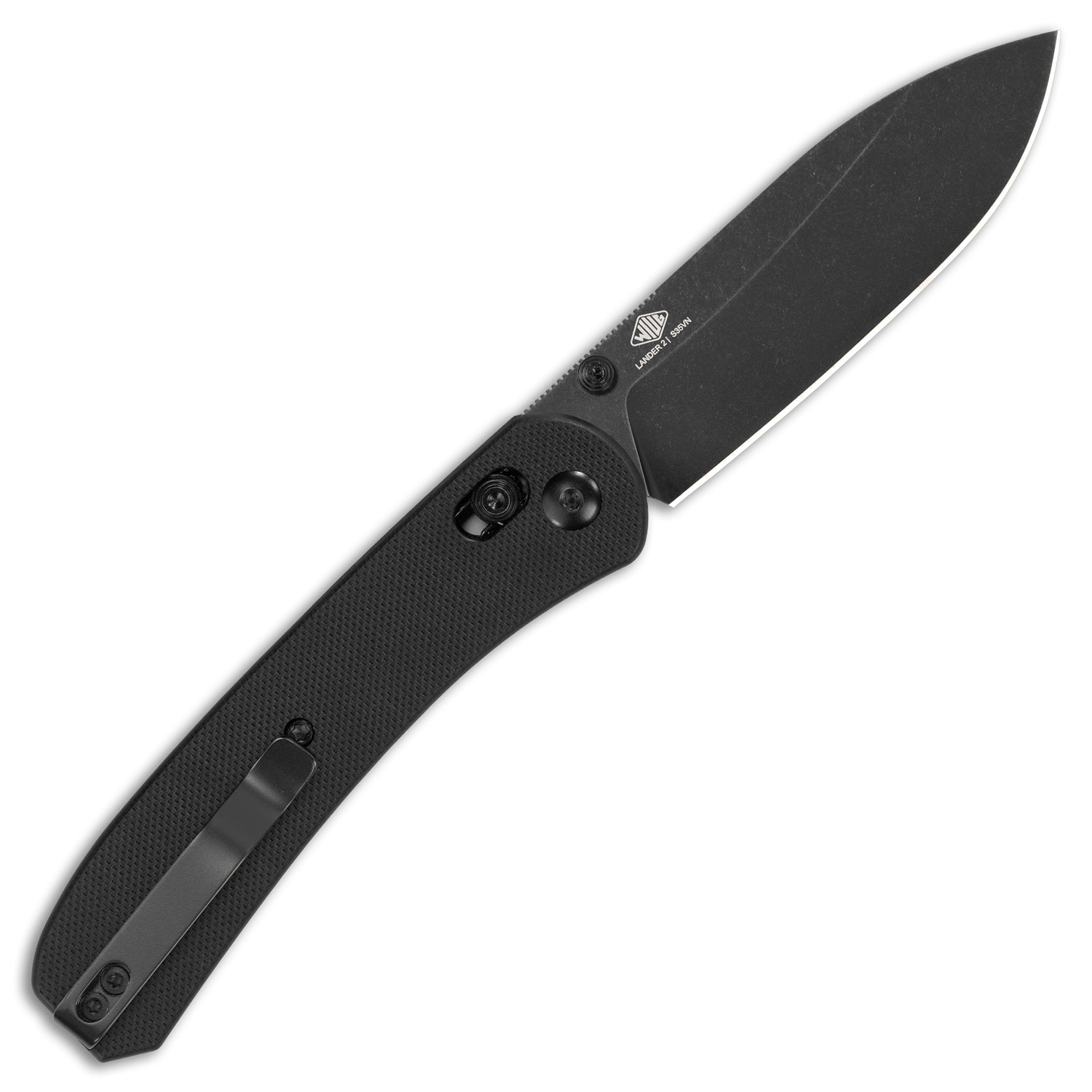 Lander 2 Pocket Knife - Black G10 - Clutch Lock - Open Back