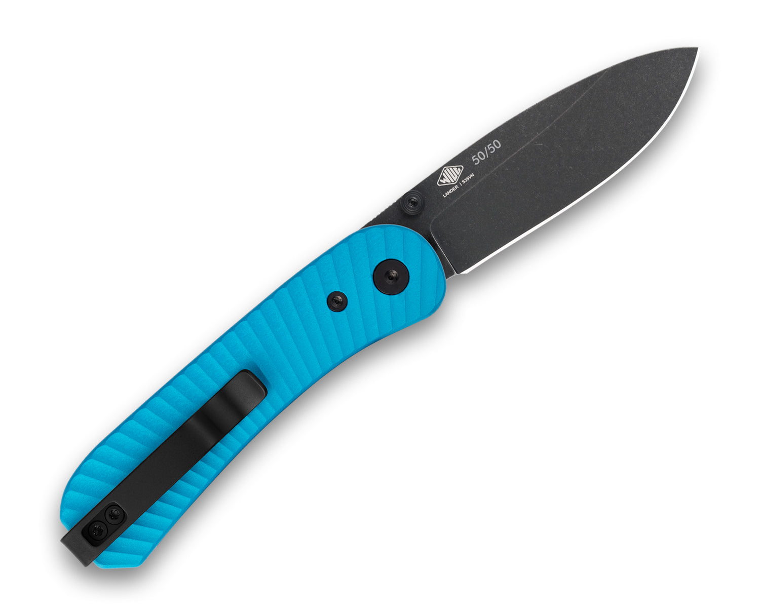 Lander 1 Pocket Knife - Limited Edition Solar Flare Aluminum Scales - S35VN - Teal