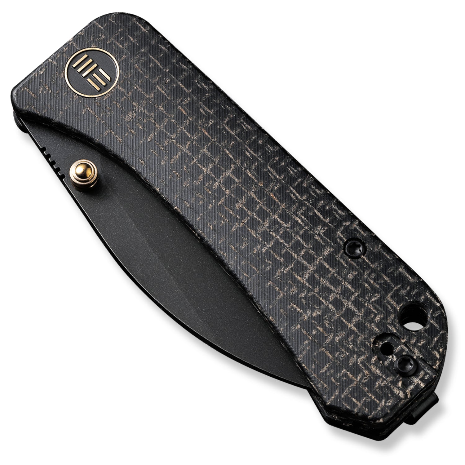 Banter Pocket Knife - Black Micarta - Black Stonewash S35VN Wharncliffe closed front