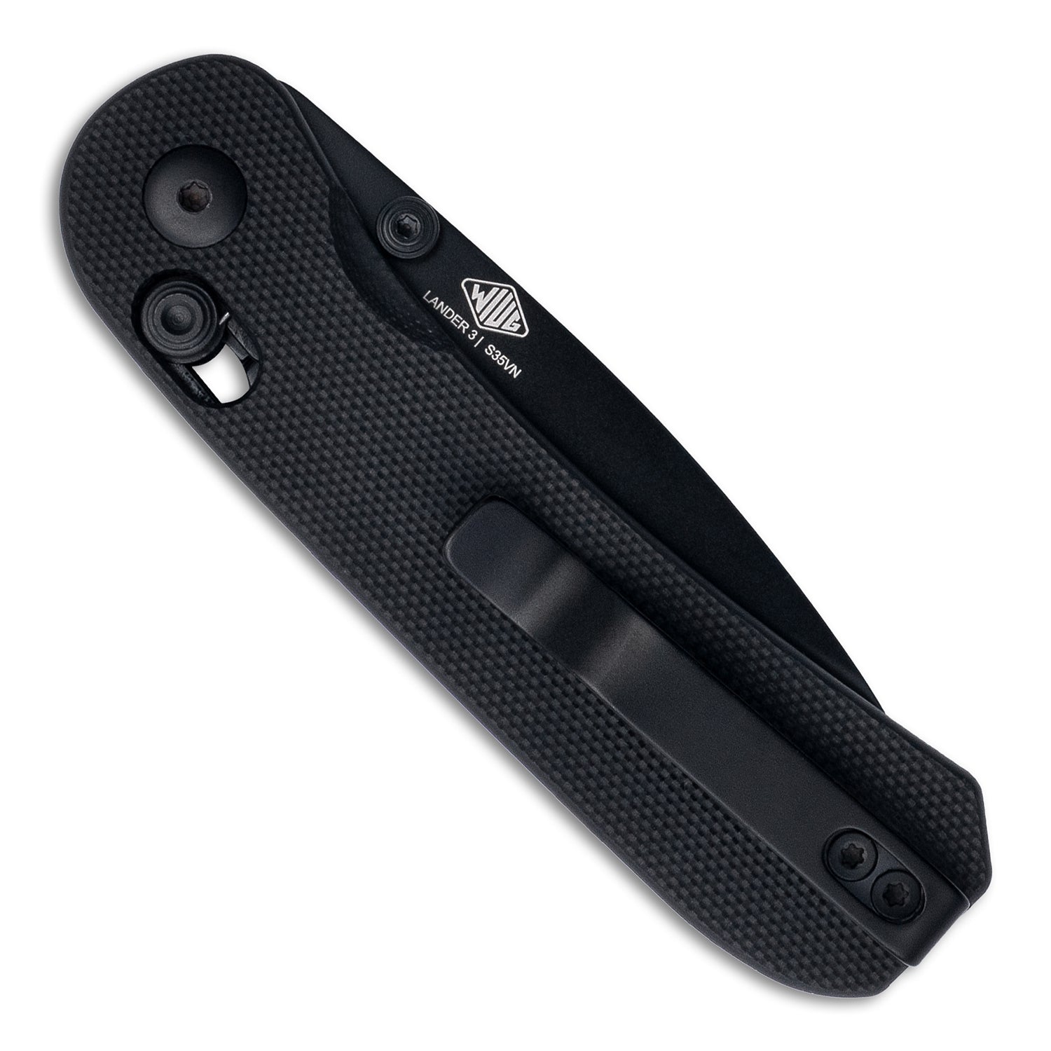 Knafs Lander 3 EDC Pocket Knife With S35VN Steel And Clutch Lock Mechanism - Black - Closed Back