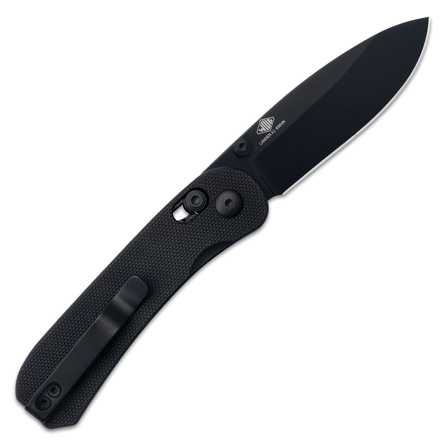 Knafs Lander 3 EDC Pocket Knife With S35VN Steel And Clutch Lock Mechanism - Black - Open Back