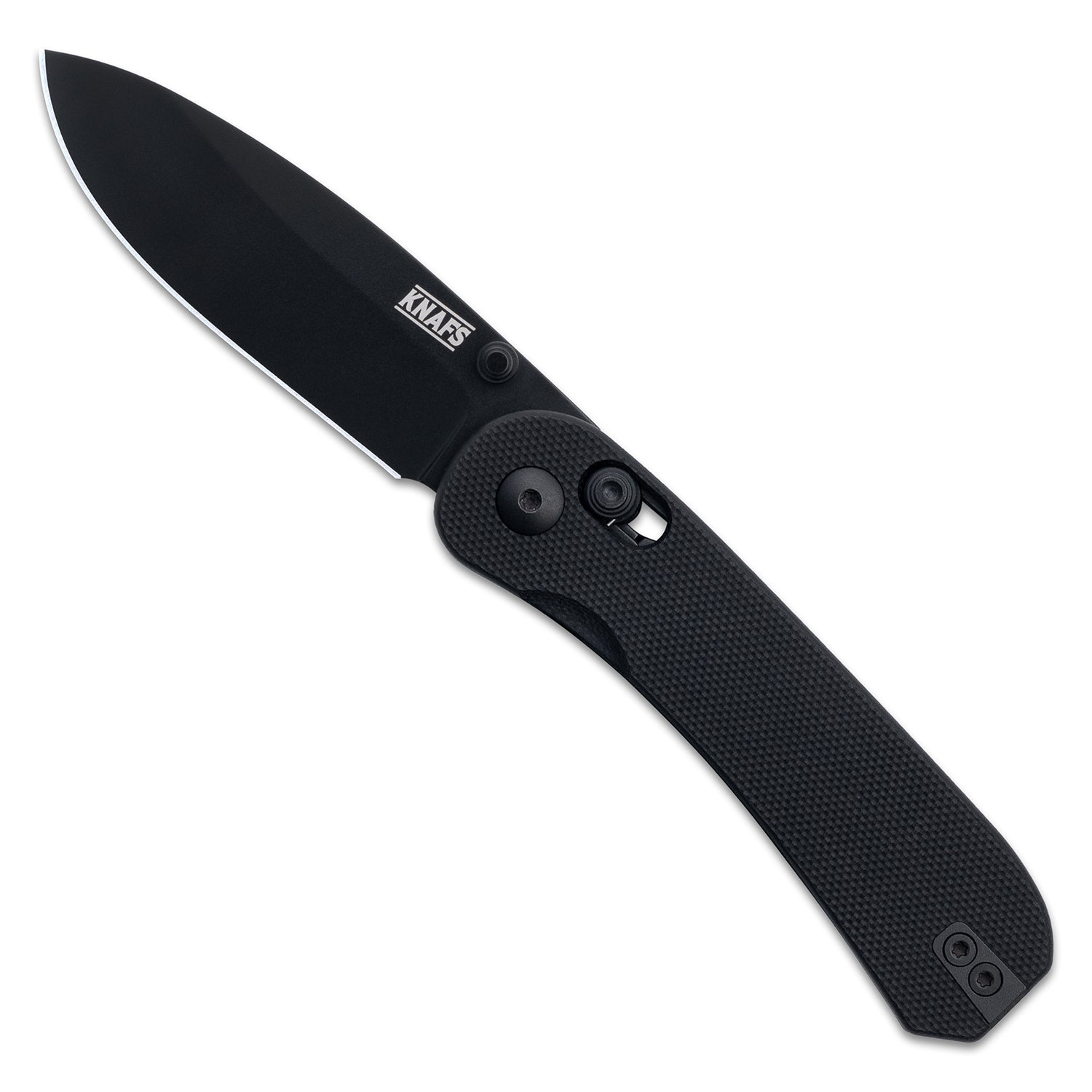 Knafs Lander 3 EDC Pocket Knife With S35VN Steel And Clutch Lock Mechanism - Black - Open Front