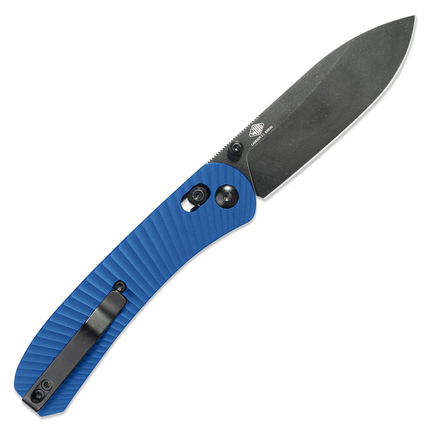 Lander 2 Knife Scales - Aluminum Solar Flare - Blue knife not included - on knife open back