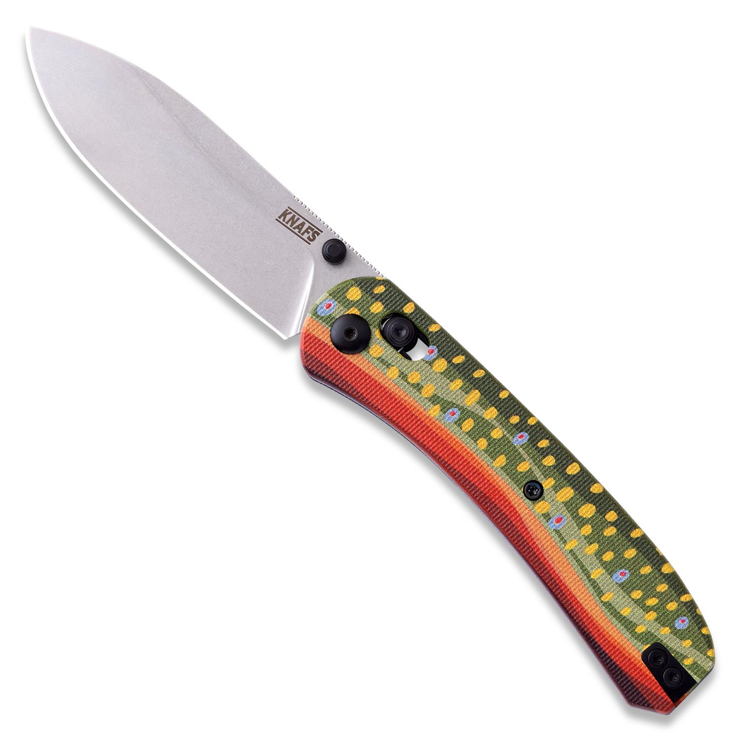 Lander 2 Knife Scales - Brook Trout G10 on knife open - knife not included