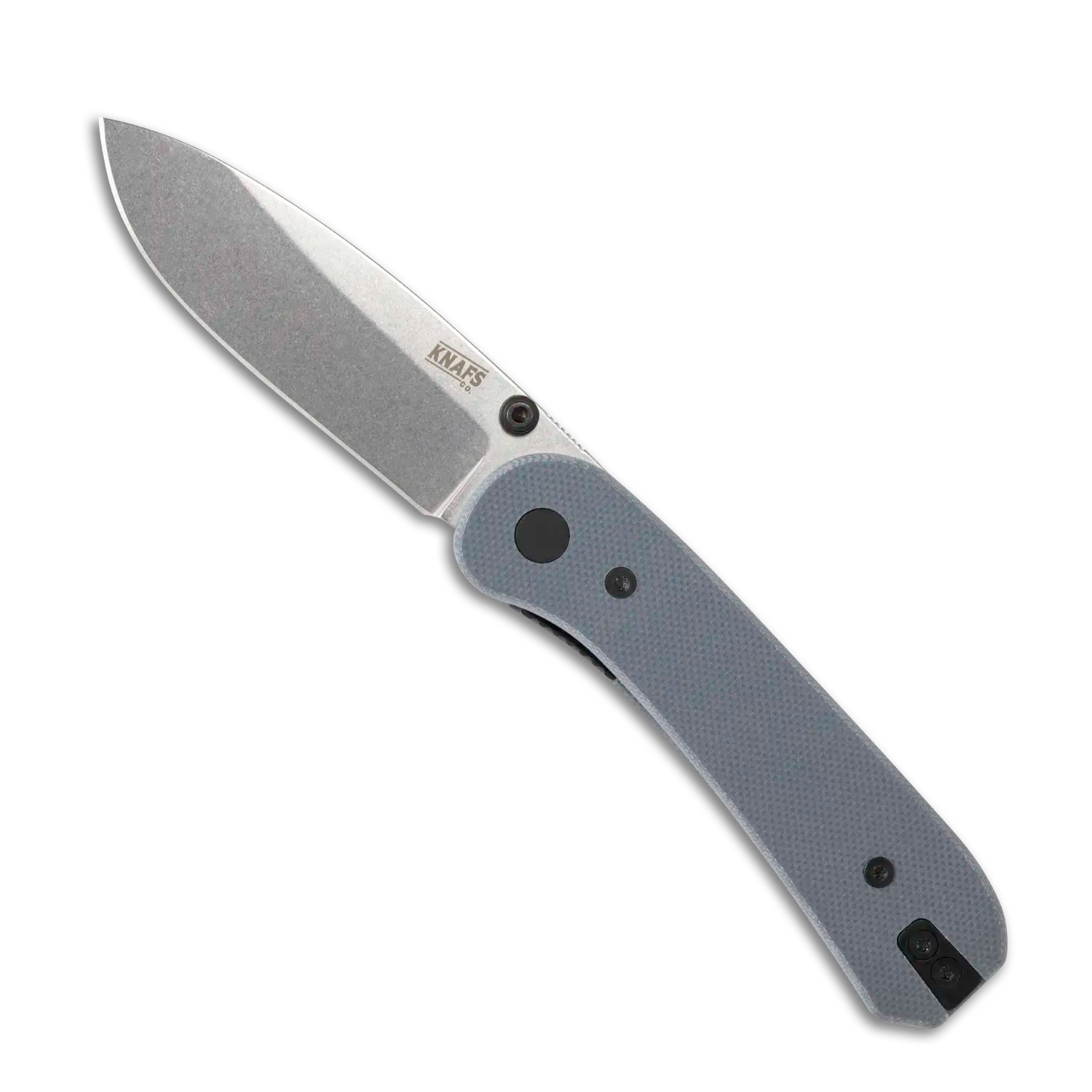 Lander 1 Pocket Knife - Gray Stonewash Blade - Gray G10 Handles - Open Front