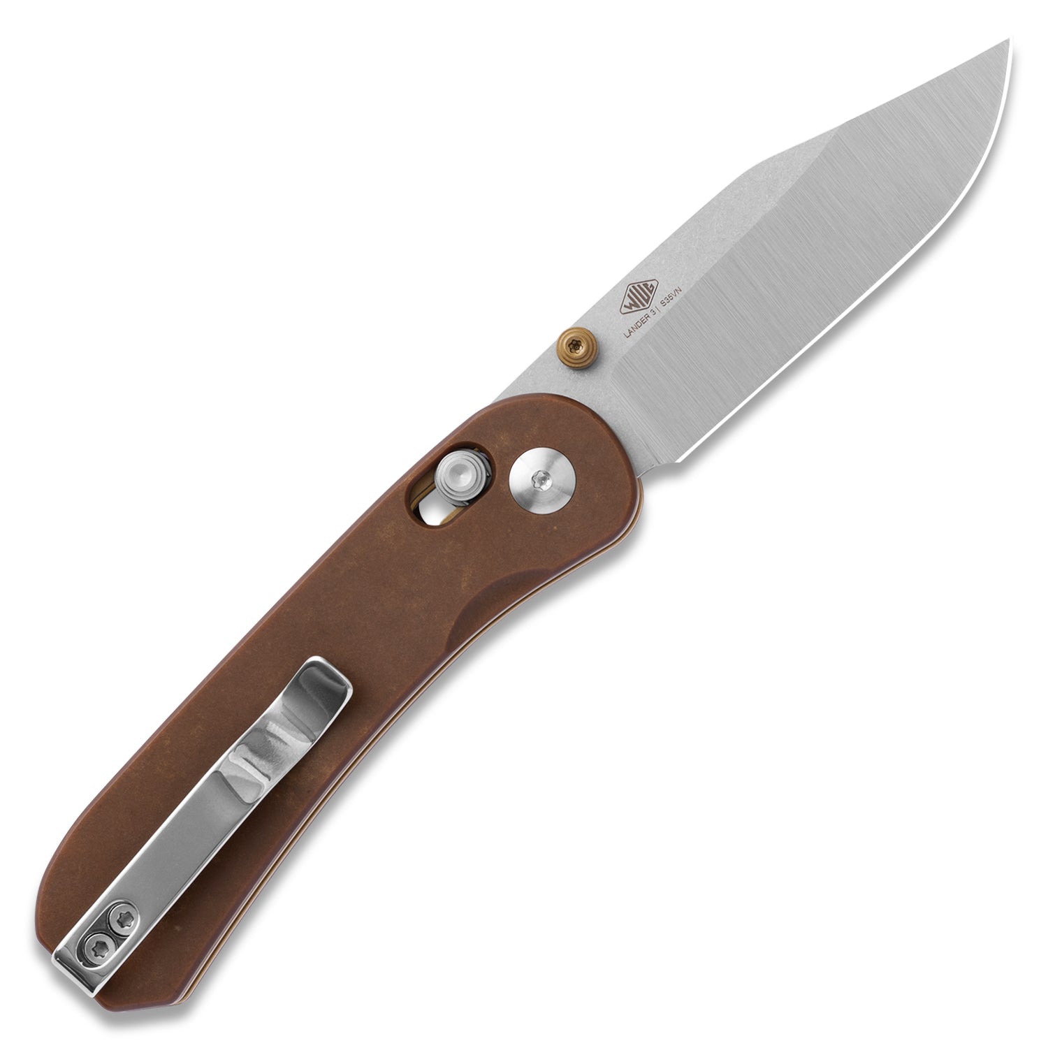 KNAFS-00392
Lander 3 Pocket Knife S35VN Clip Point back open