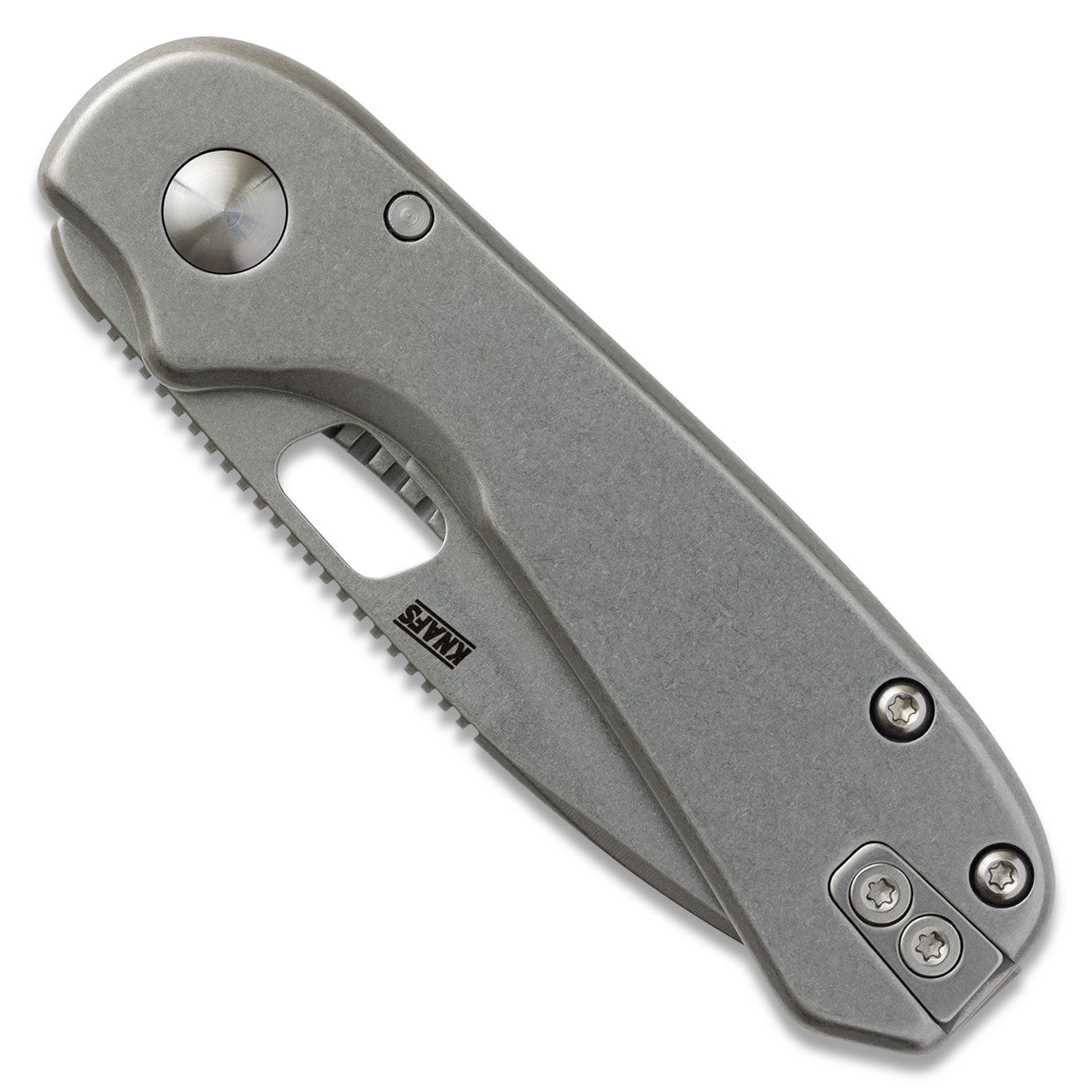 KNAFS-00396 
Lander 5 Silver folding knife on a white background