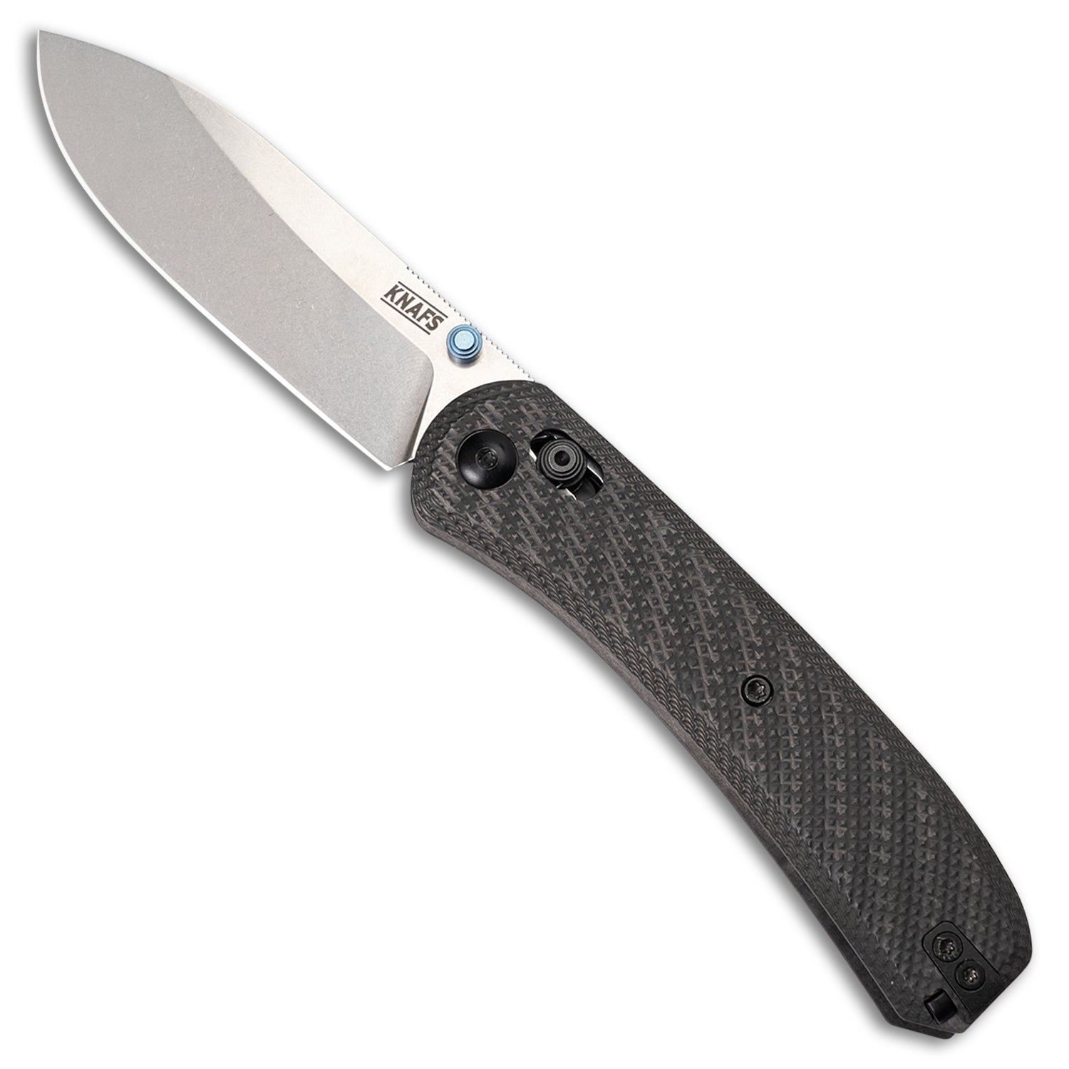 Lander 2 Knife Scales - Ripple Carbon Fiber on knife open