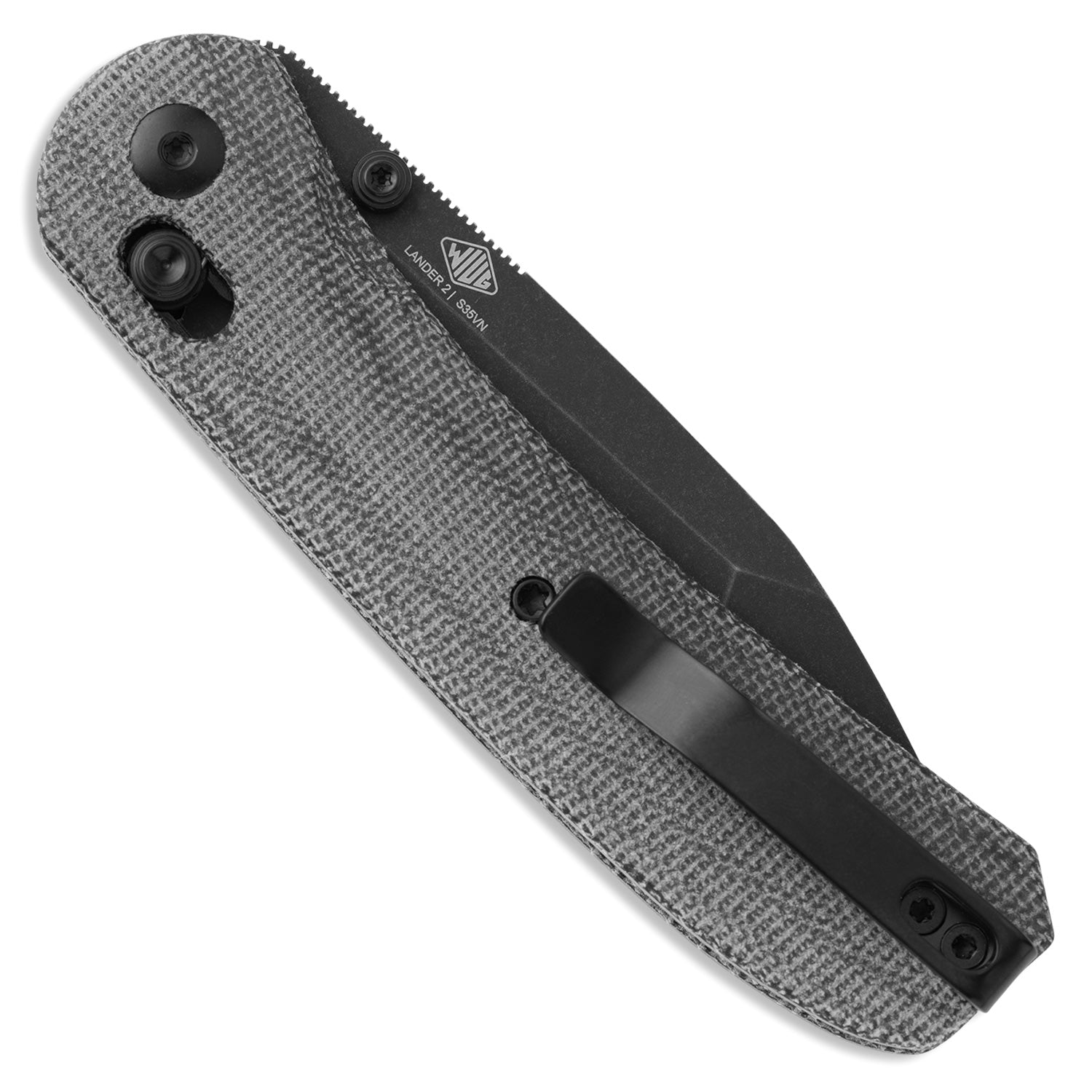 KNAFS-00407-Lander 2 Pocket Knife Tanto Satin back closed