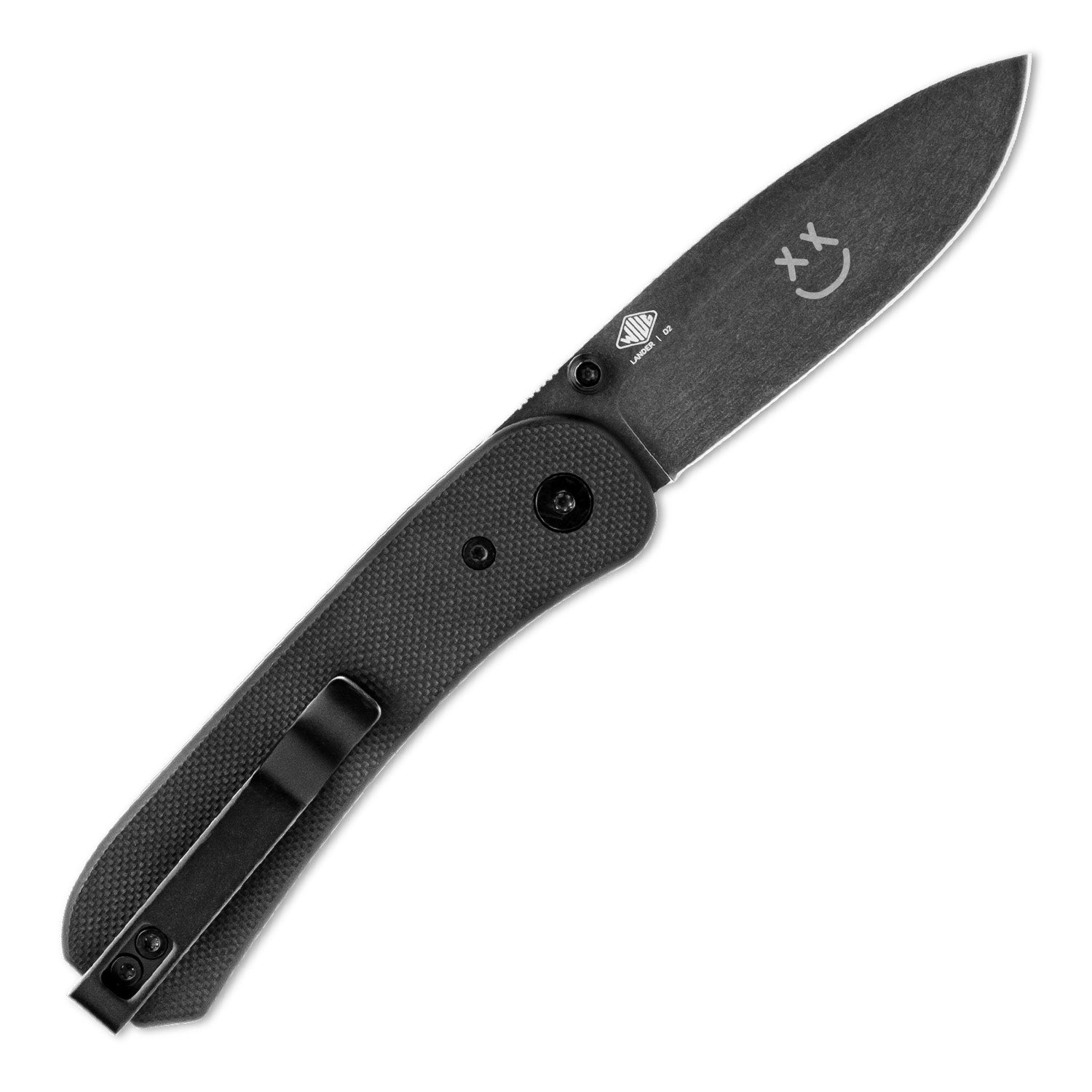 BLEM Lander 1 Pocket Knife - Black G10 - D2 - No Warranty, No Returns