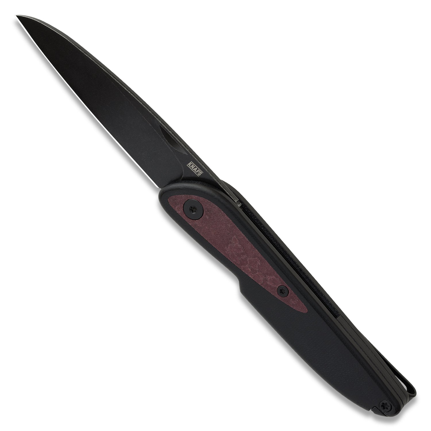 Doodler Pocket Knife - Black G10 Scales - Redstone Richlite Inlays - S35VN