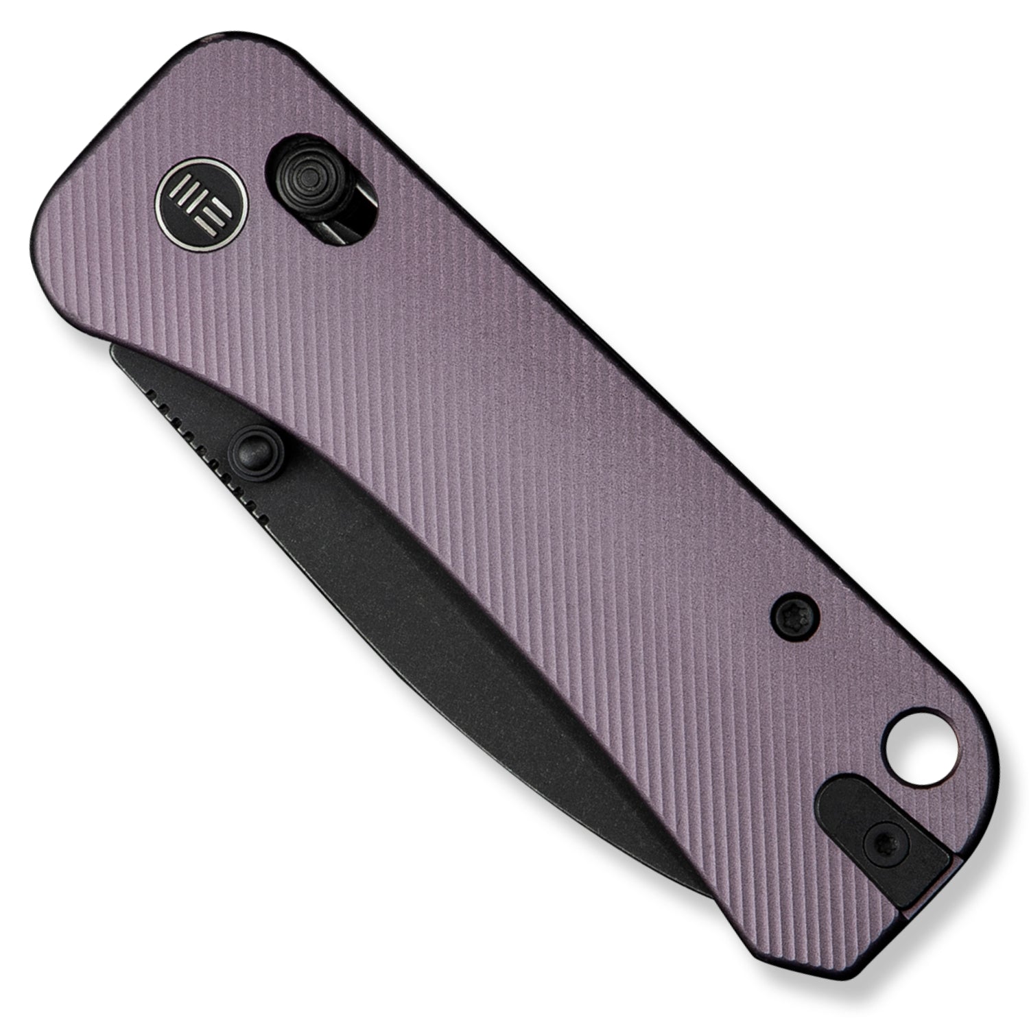 WE Knife Co. Banter 2 Pocket Knife - Purple Milled Aluminum Handles - Product On White - Closed Front