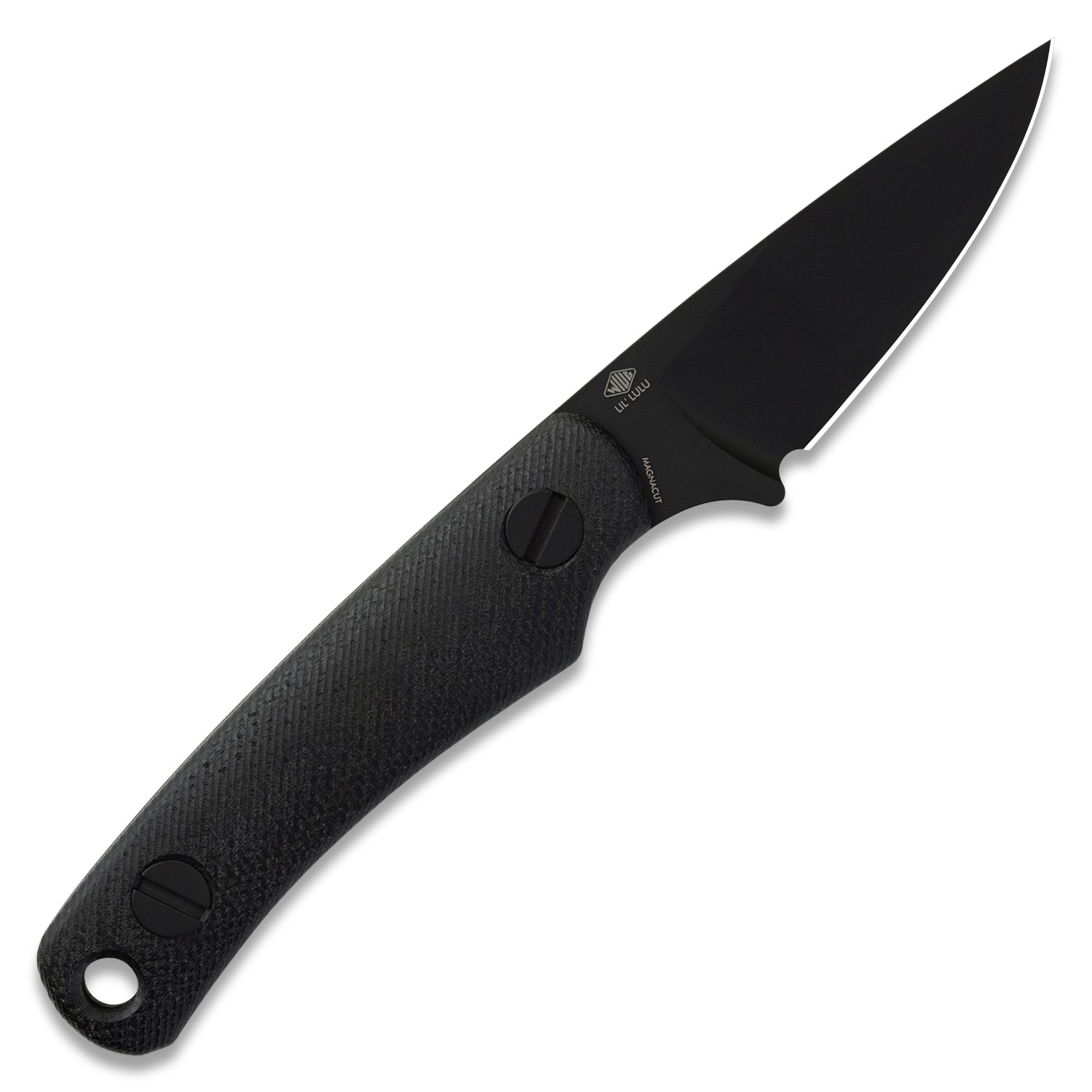 Little Lulu Fixed Blade Knife - Black Cerakote MagnaCut - Black Micarta